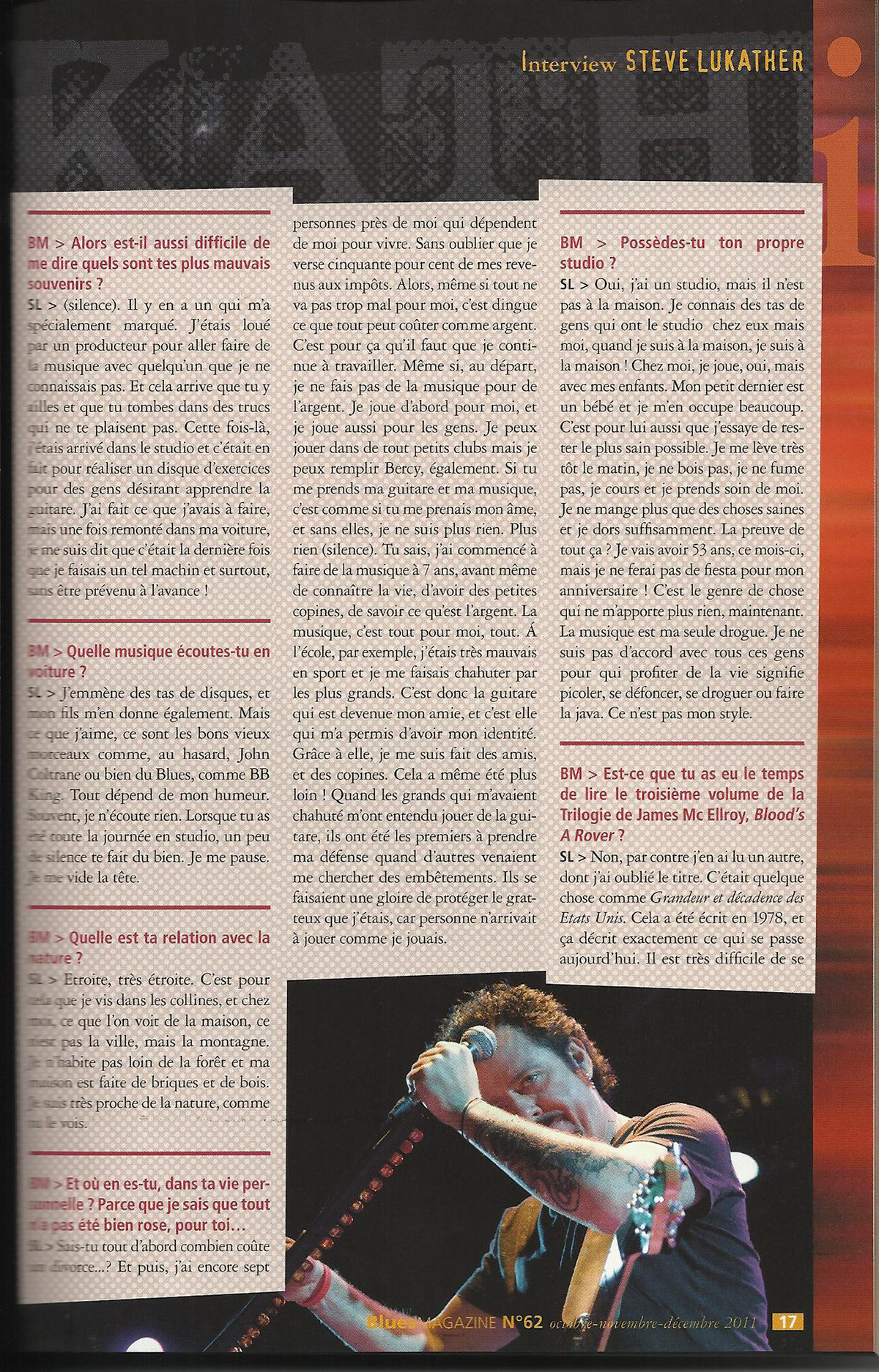 Blues Mag / Steve Lukather / sept octobre 2011 page 4