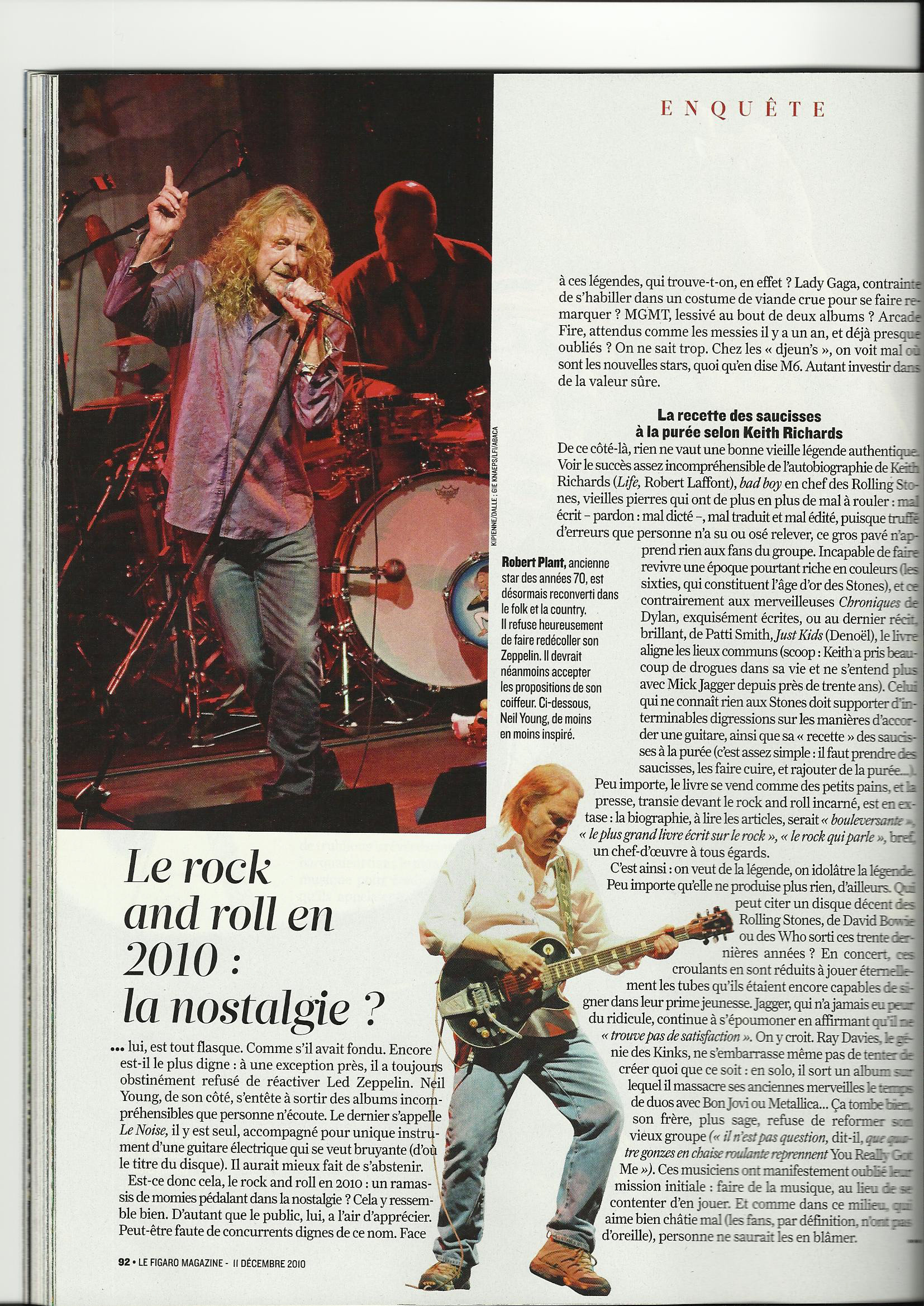 Le Figaro Magazine / Robert Plant / 11 décembre 2010