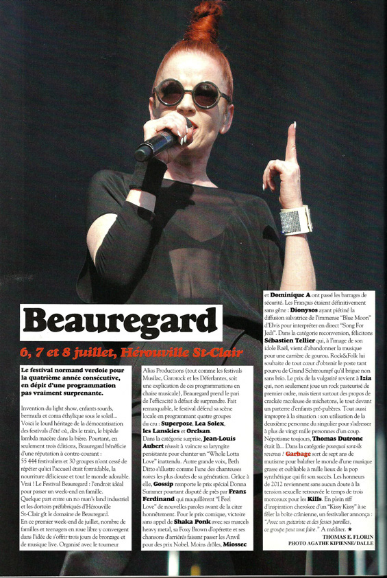 Rock'n'folk / Garbage / septembre 2012