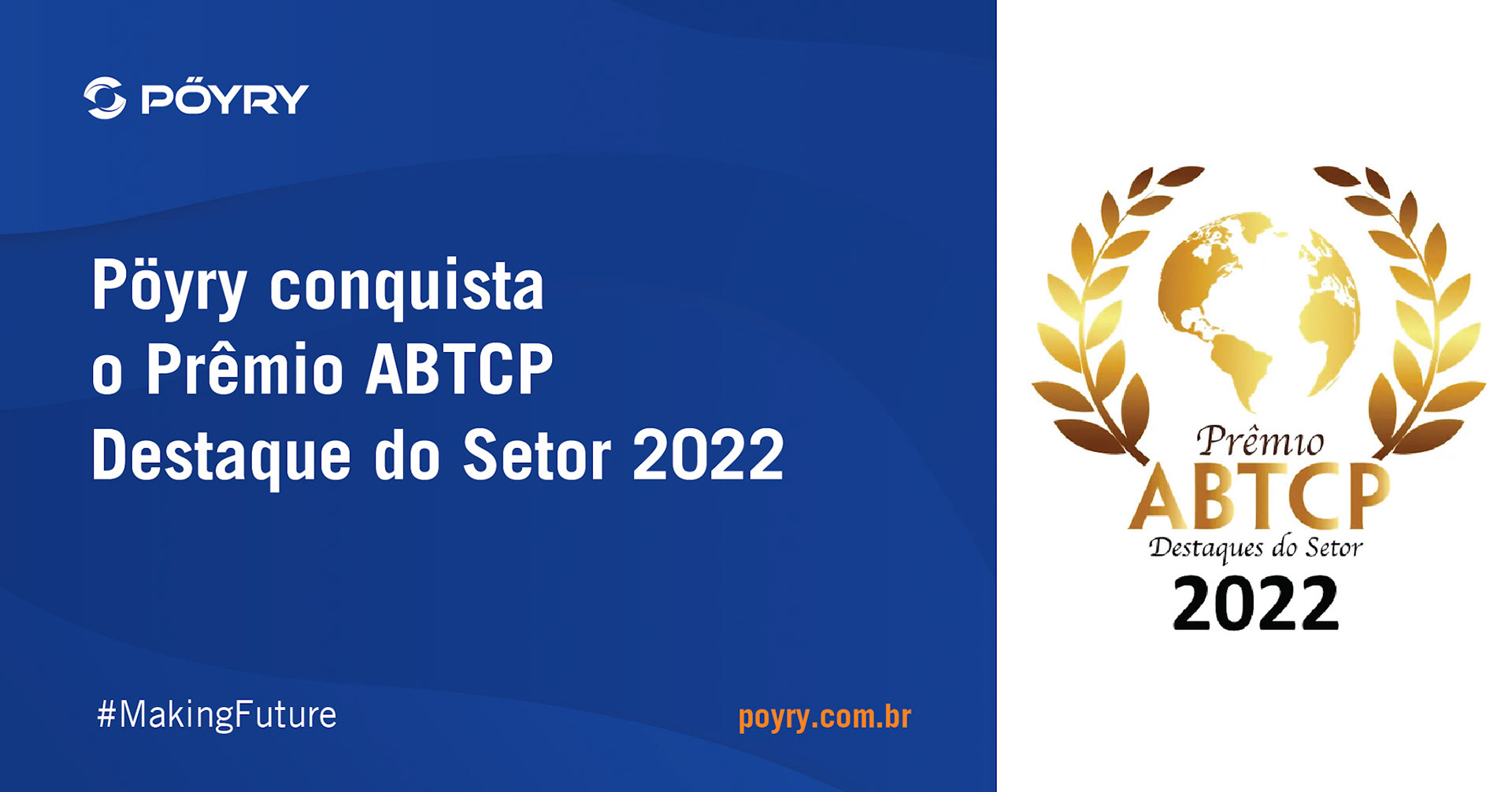 15/08/22 Pöyry conquista o Prêmio Destaque do Setor 2022 - ABTCP
