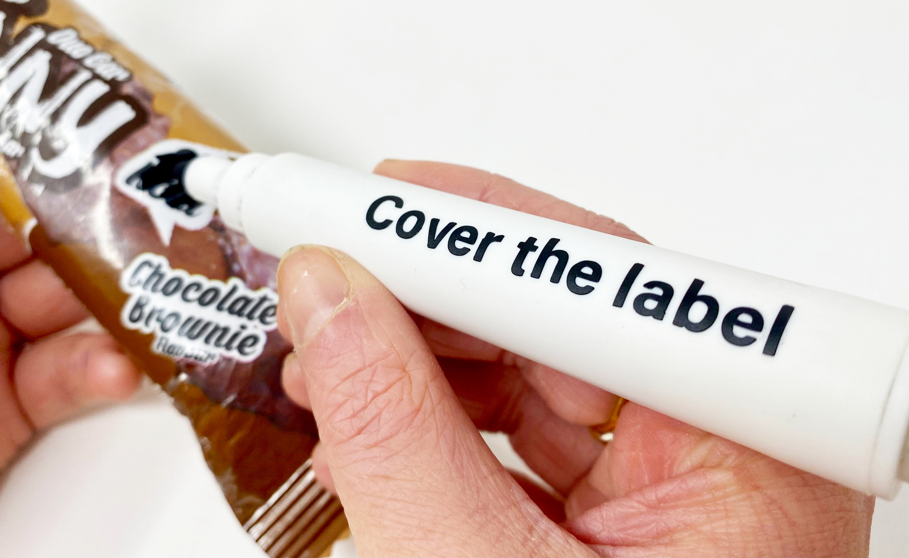 Pens have been designed for covering calorie labels.