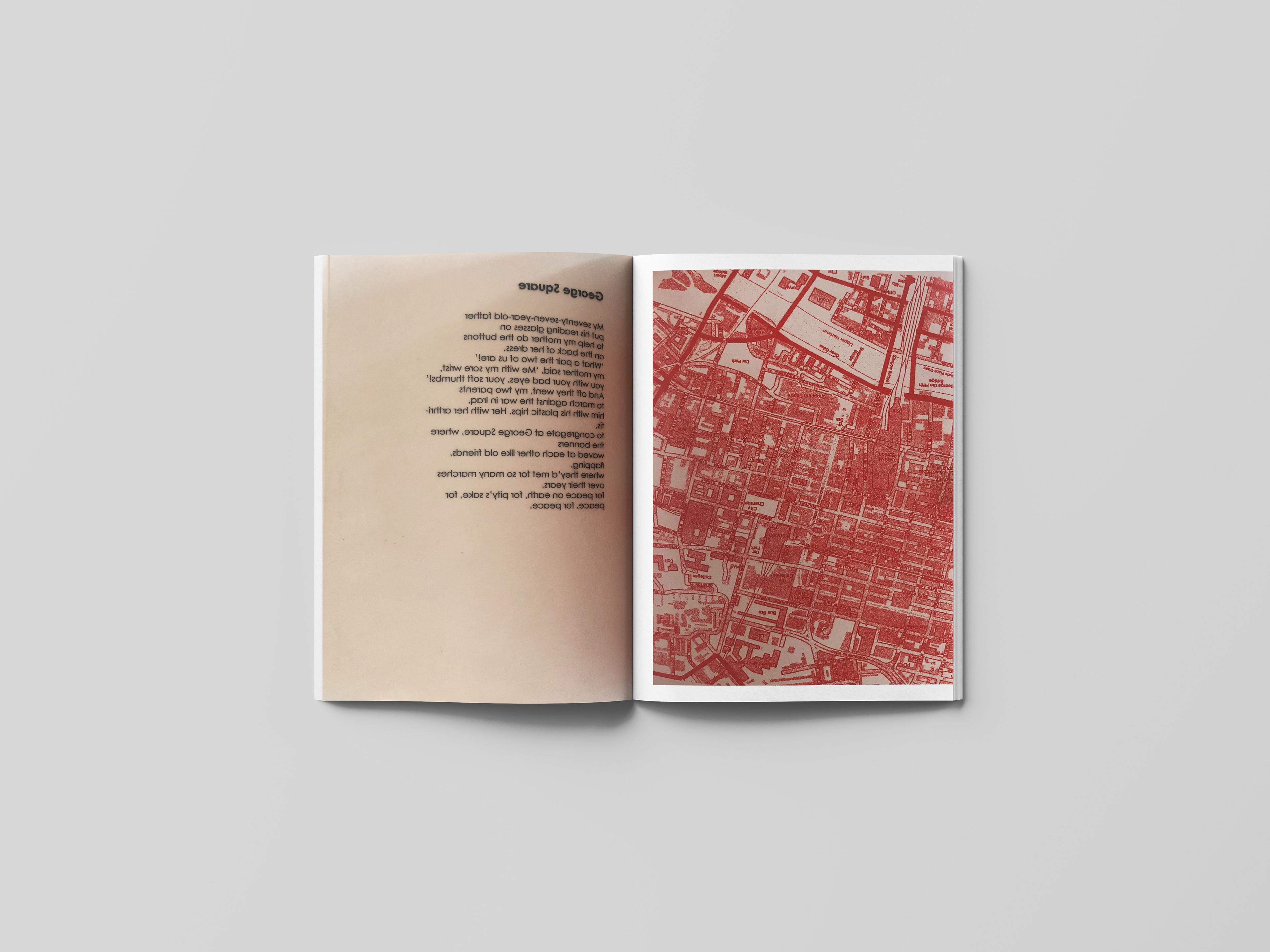 Riso printed map with a fold page