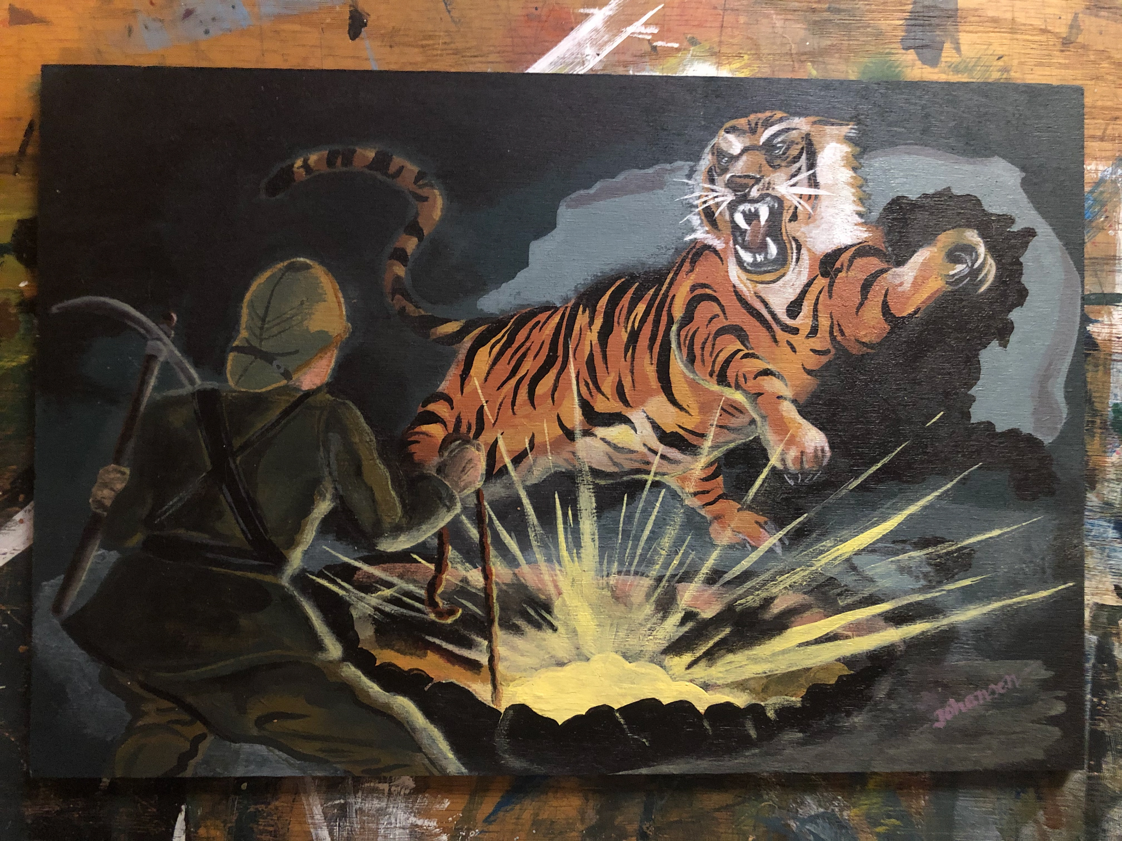 Keepsies 1857 - acrylic on panel