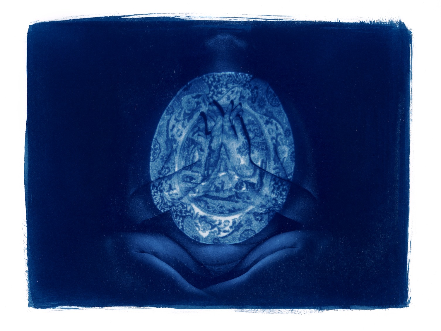 Blue Plate, 2019 // Cyanotype scanned & printed in Archival Inkjet // 18" x 23 1/4"