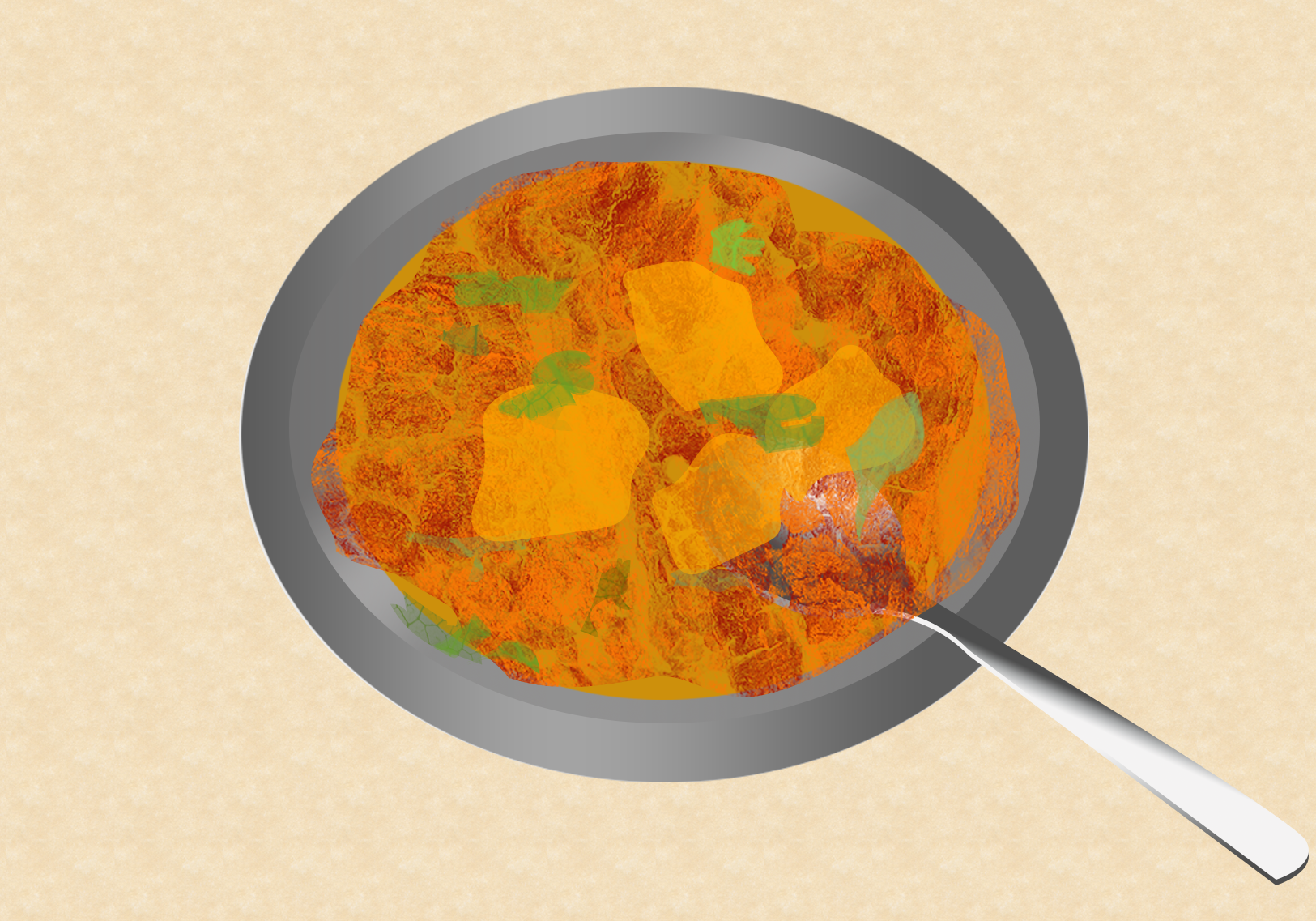 Indian butter chicken, illustration, little india, penang