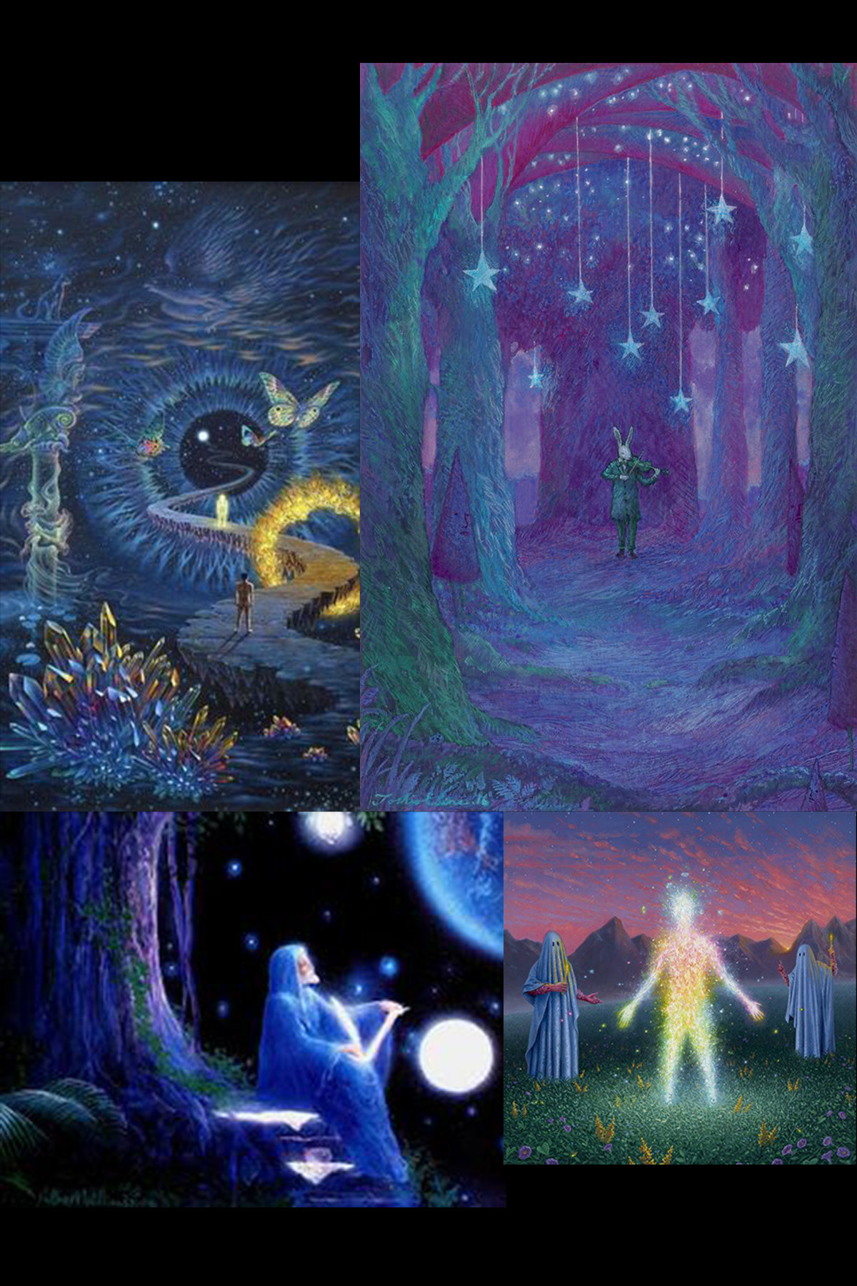 Blue: Whimsical yet compulsive storytelling of the narrator ("The Poet")