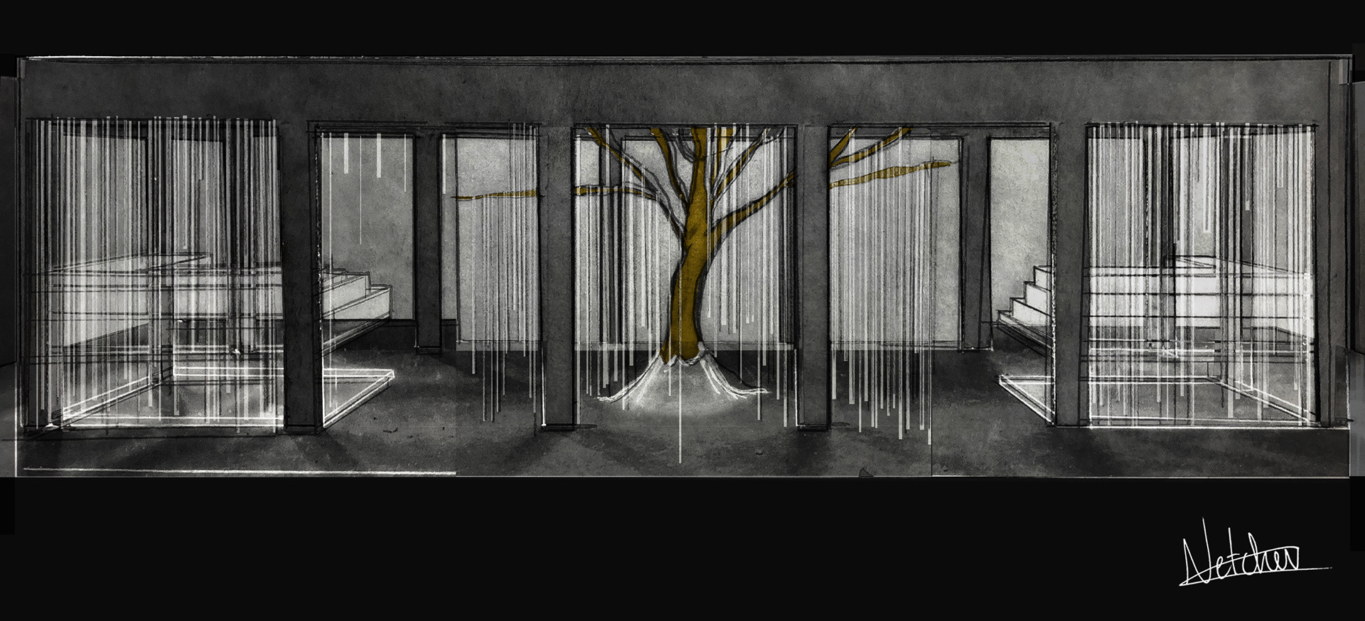 Mirror tubes reflecting and refracting narrator