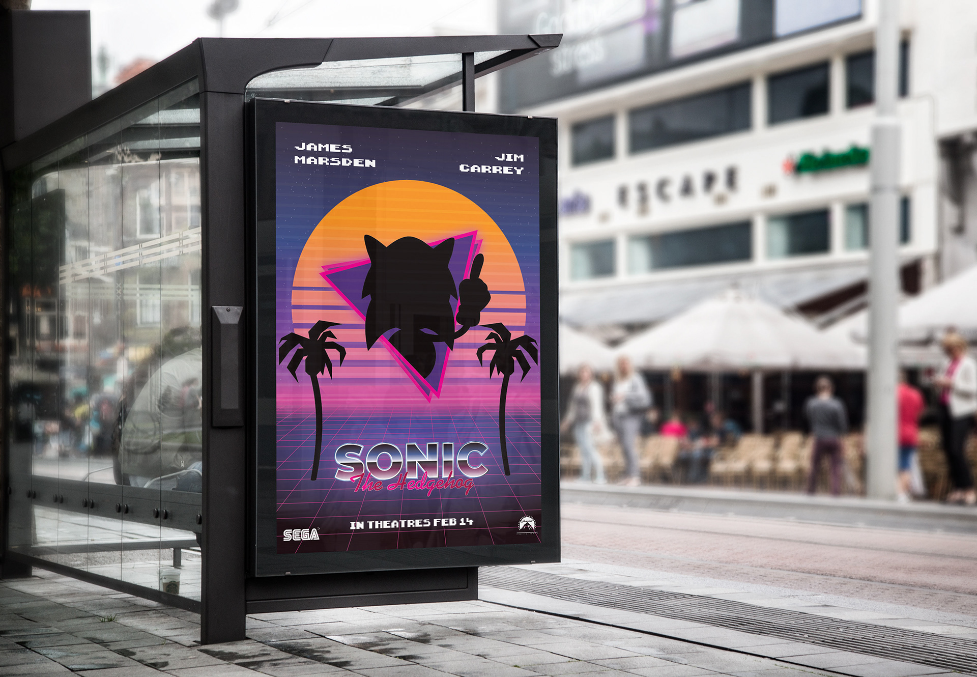 Sonic the Hedgehog outrun poster mockup
