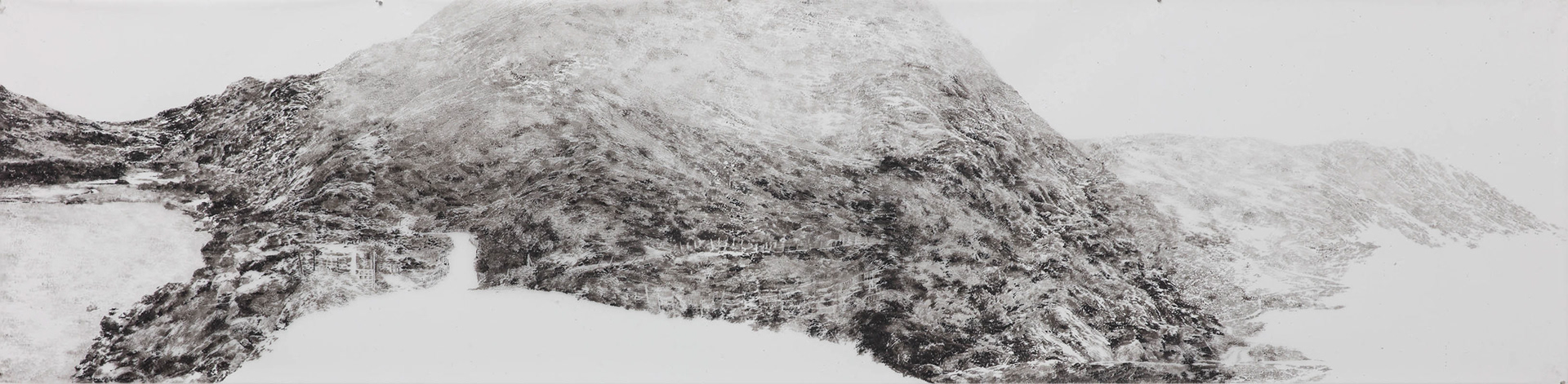 Gap of Dunloe II. / tuš na folii / 2019 / 105x424 cm