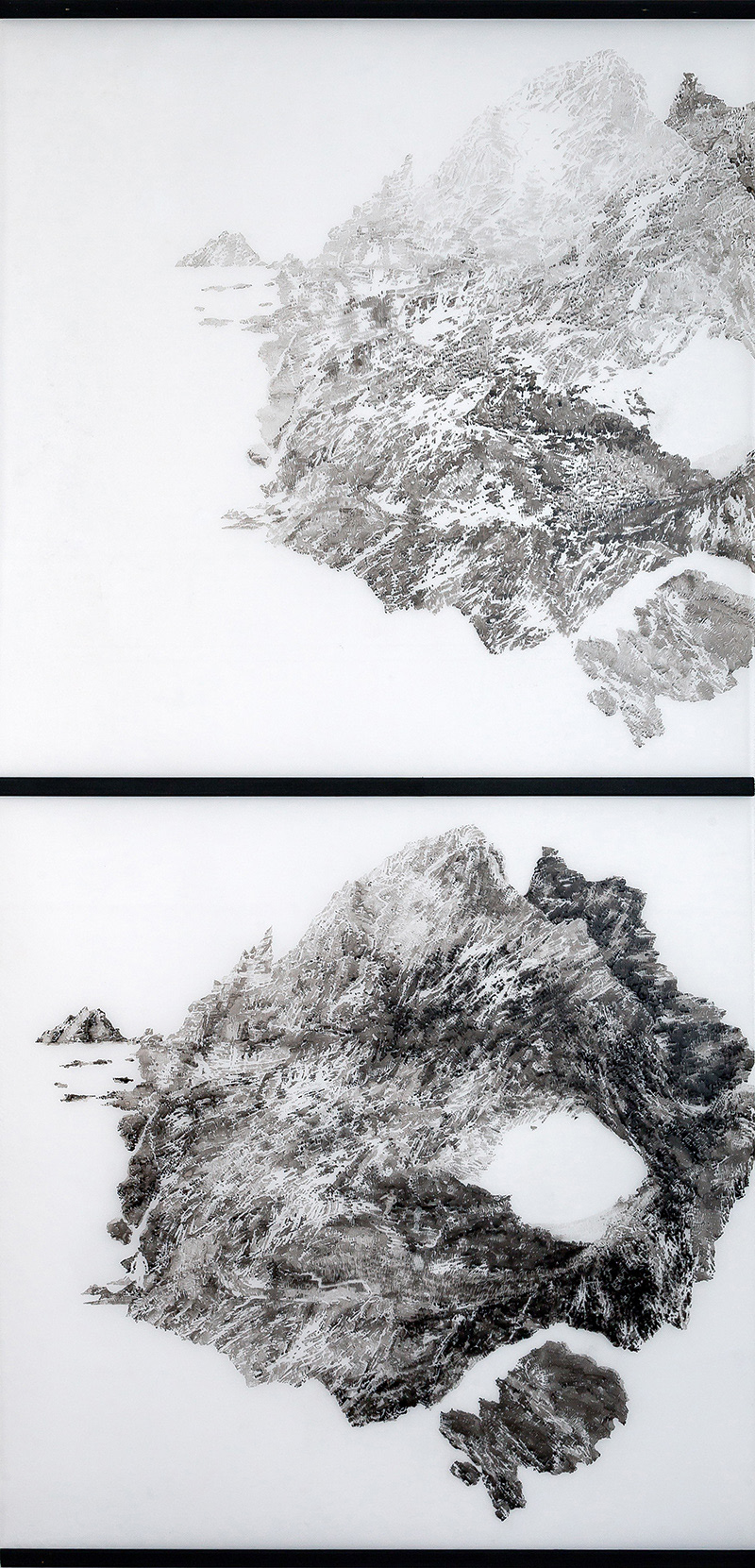 Skellig / tuš na folii / 2022 / 160x80 cm