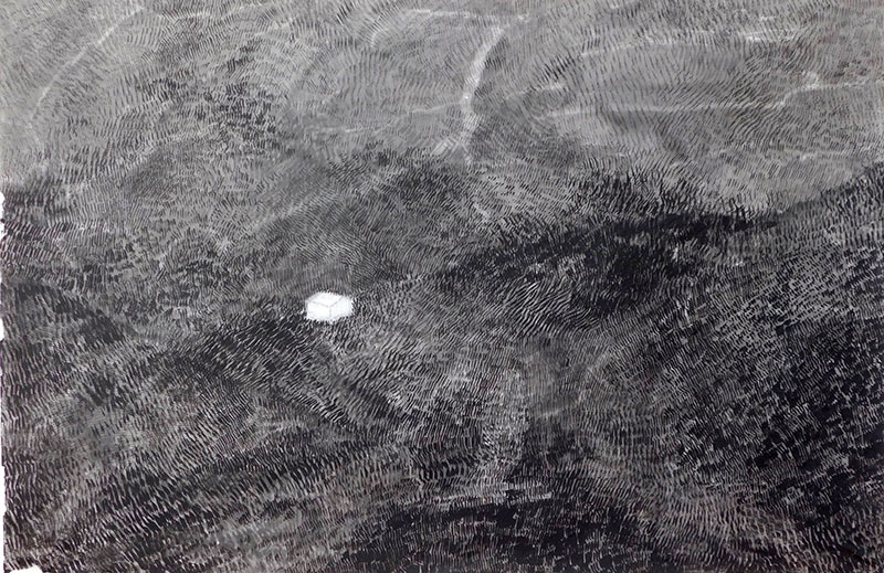 Bez názvu / tuš na rýžovém papíře / 2017 / 89x59,5 cm