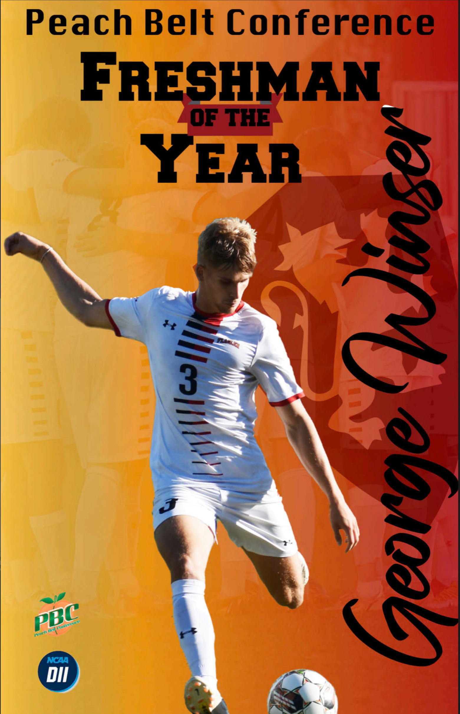 Flagler Men’s Soccer Freshman of the Year 2022 poster.