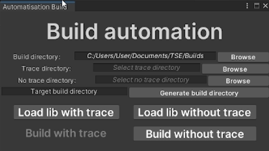 Unity build automation window
