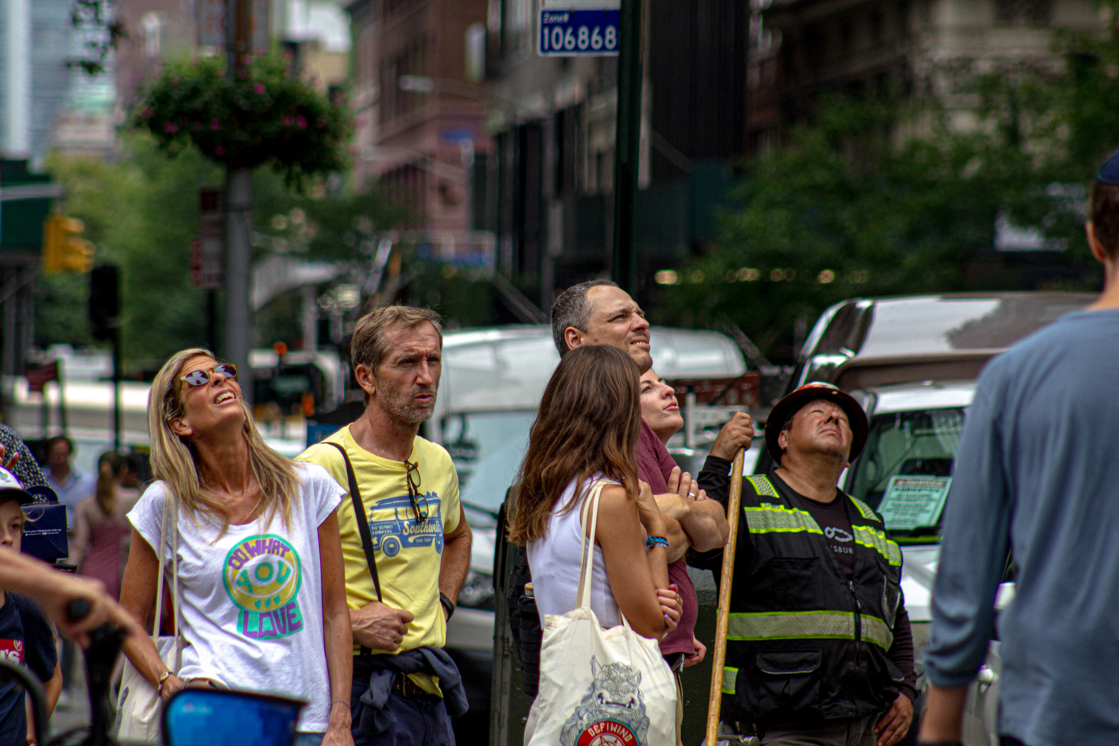 I remember that people were doing construction, and a crane was putting something on top of something really tall. I love their reactions.