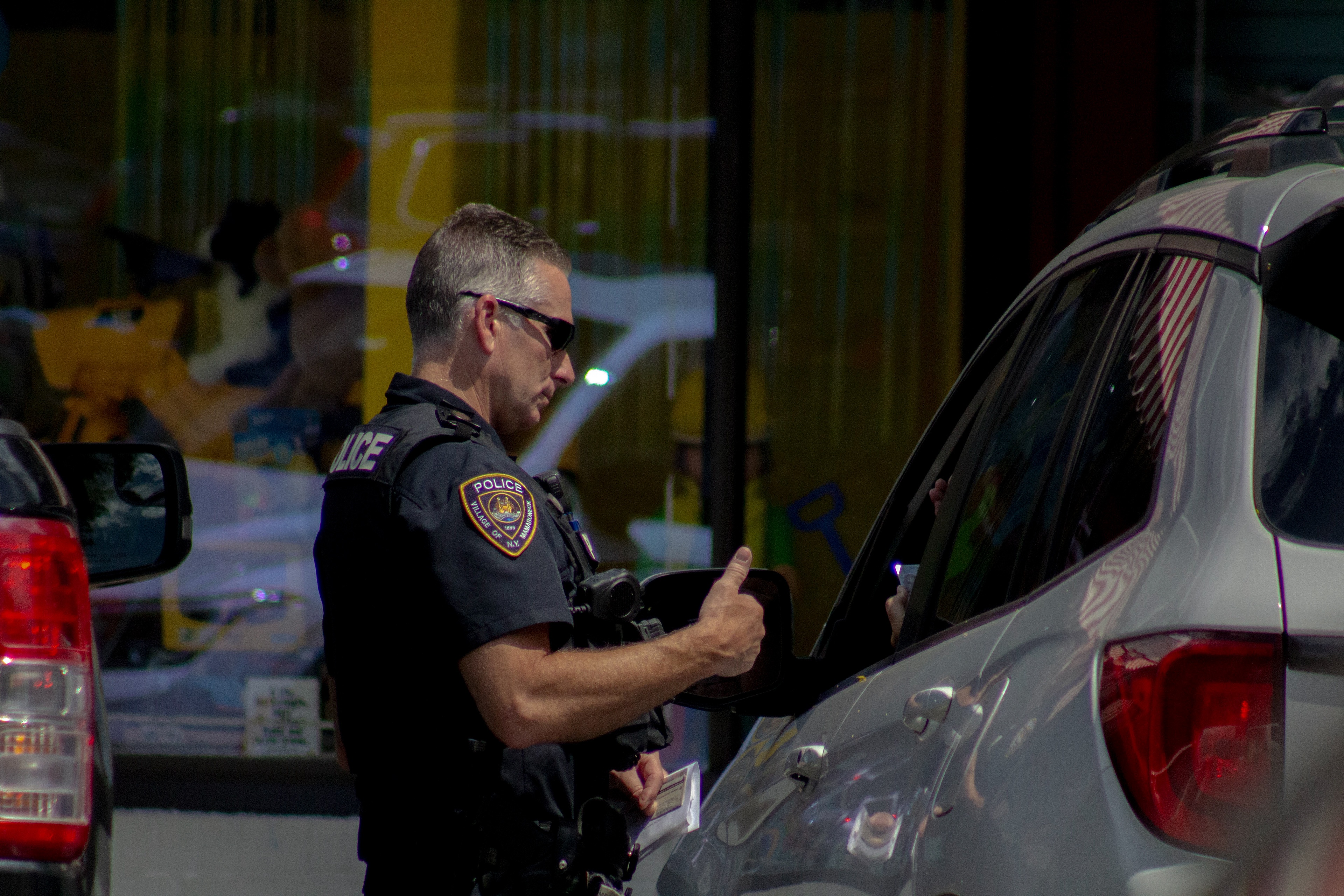 I will forever wonder what this was about, especially since I watched the car pull in and I KNOW that it wasn't about an expired parking ticket. I watched the interaction to ensure the person in the car was safe, and eventually the police officer walked away.
