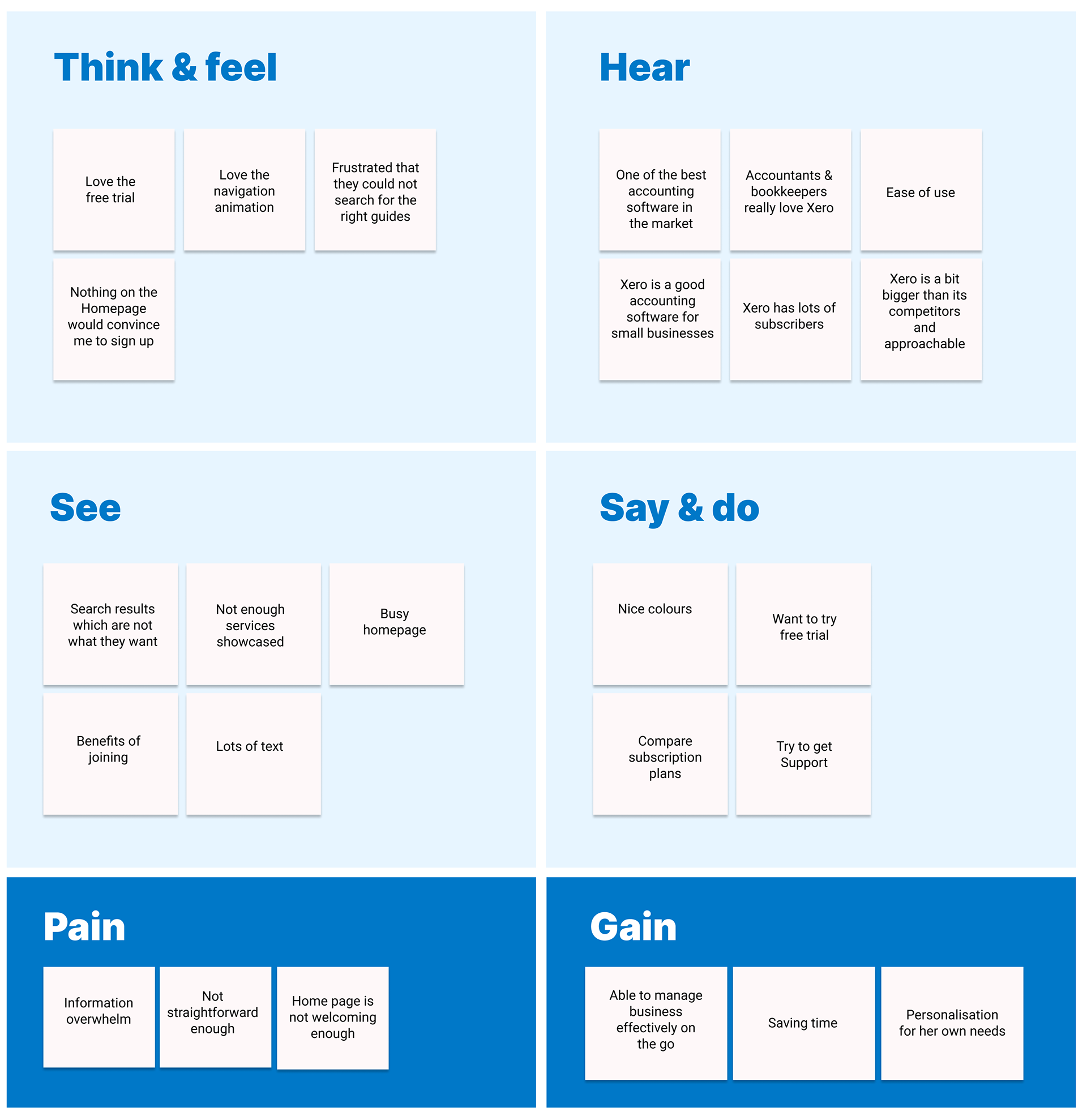 Empathy map