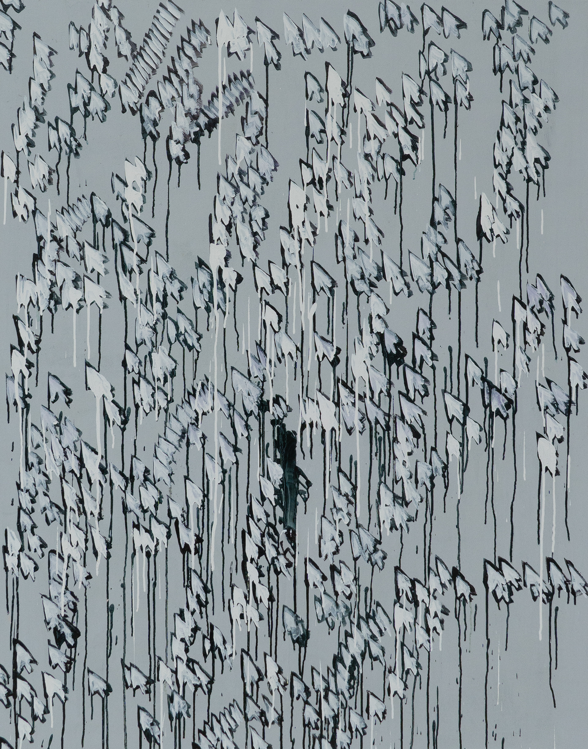 zeiger, Öl und Lack auf Leinwand, 140 x 100 cm