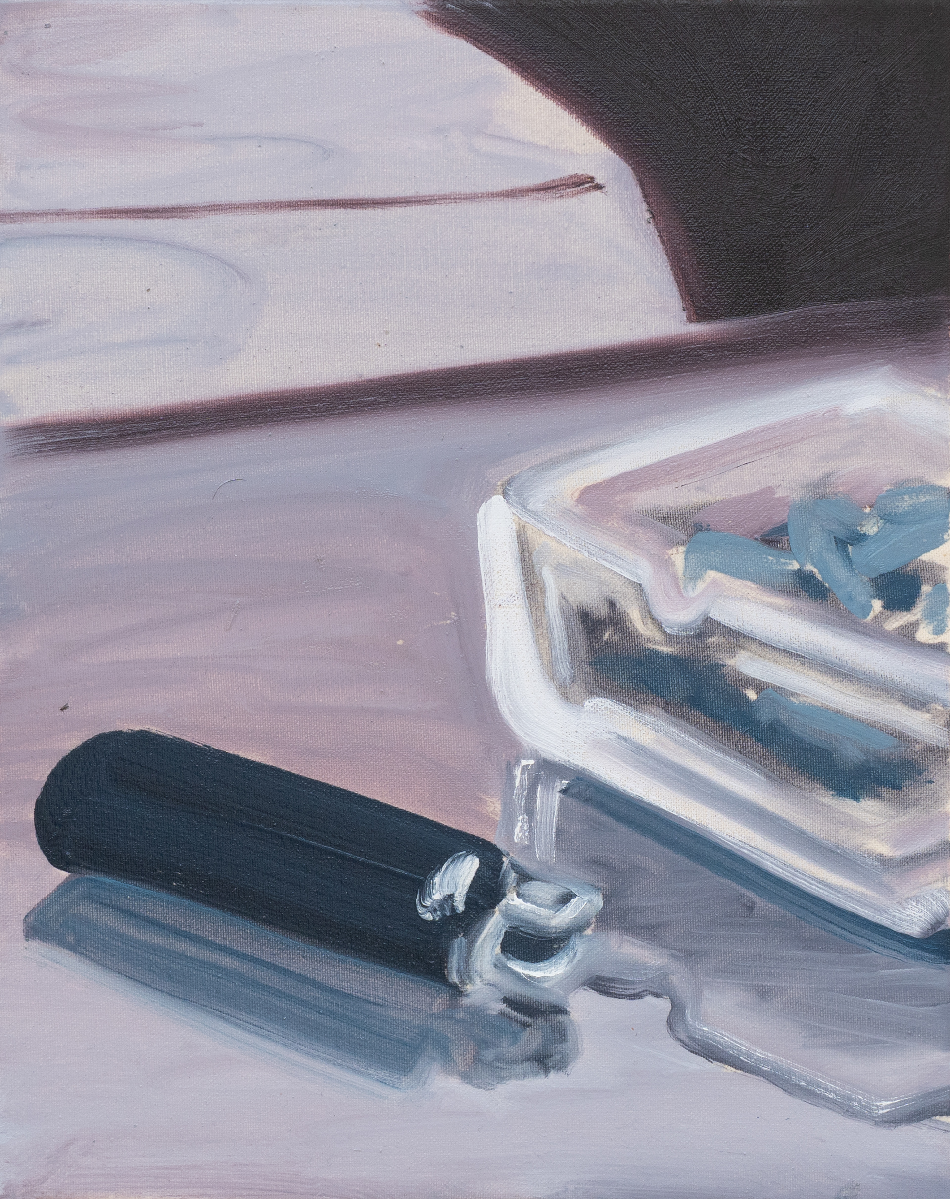 break (bic), 2025, 40 x 32 cm, Öl auf Baumwolle