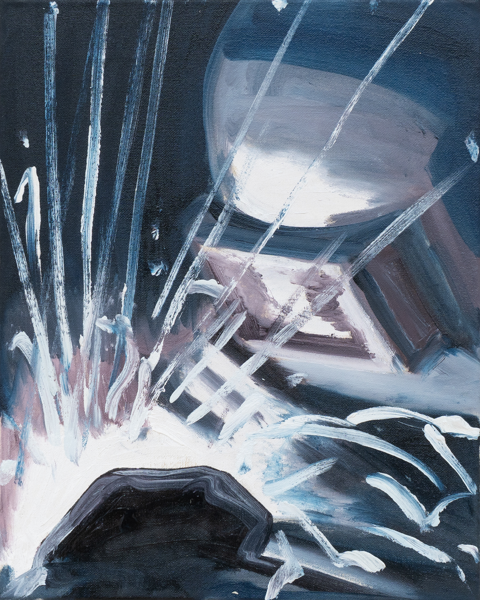 im schweiße meines angesichts, 2025, 40 x 32 cm, Öl auf Baumwolle
