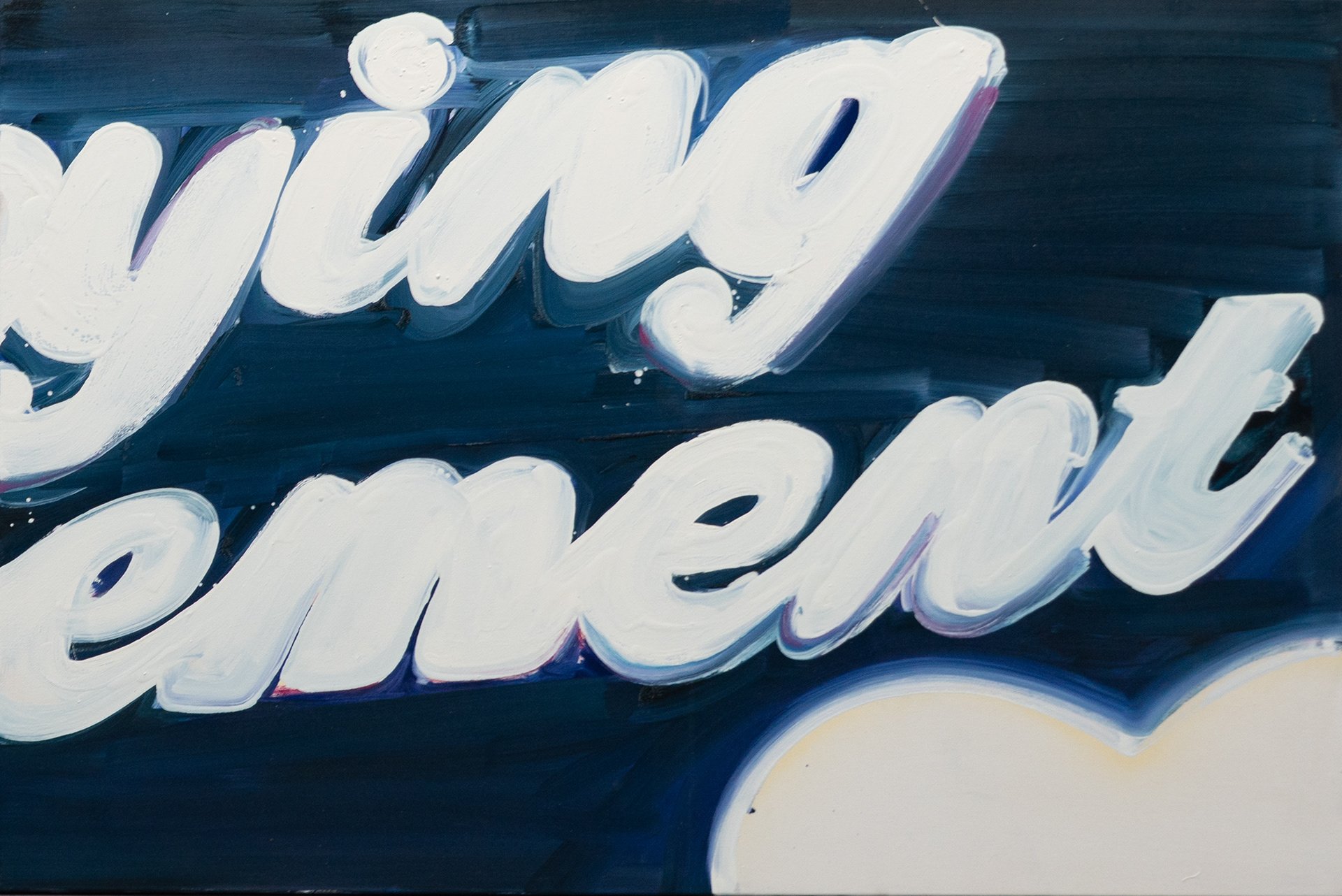 enjoying retirement II, 2026, 100 x 150 cm, Öl und Lack auf Baumwolle