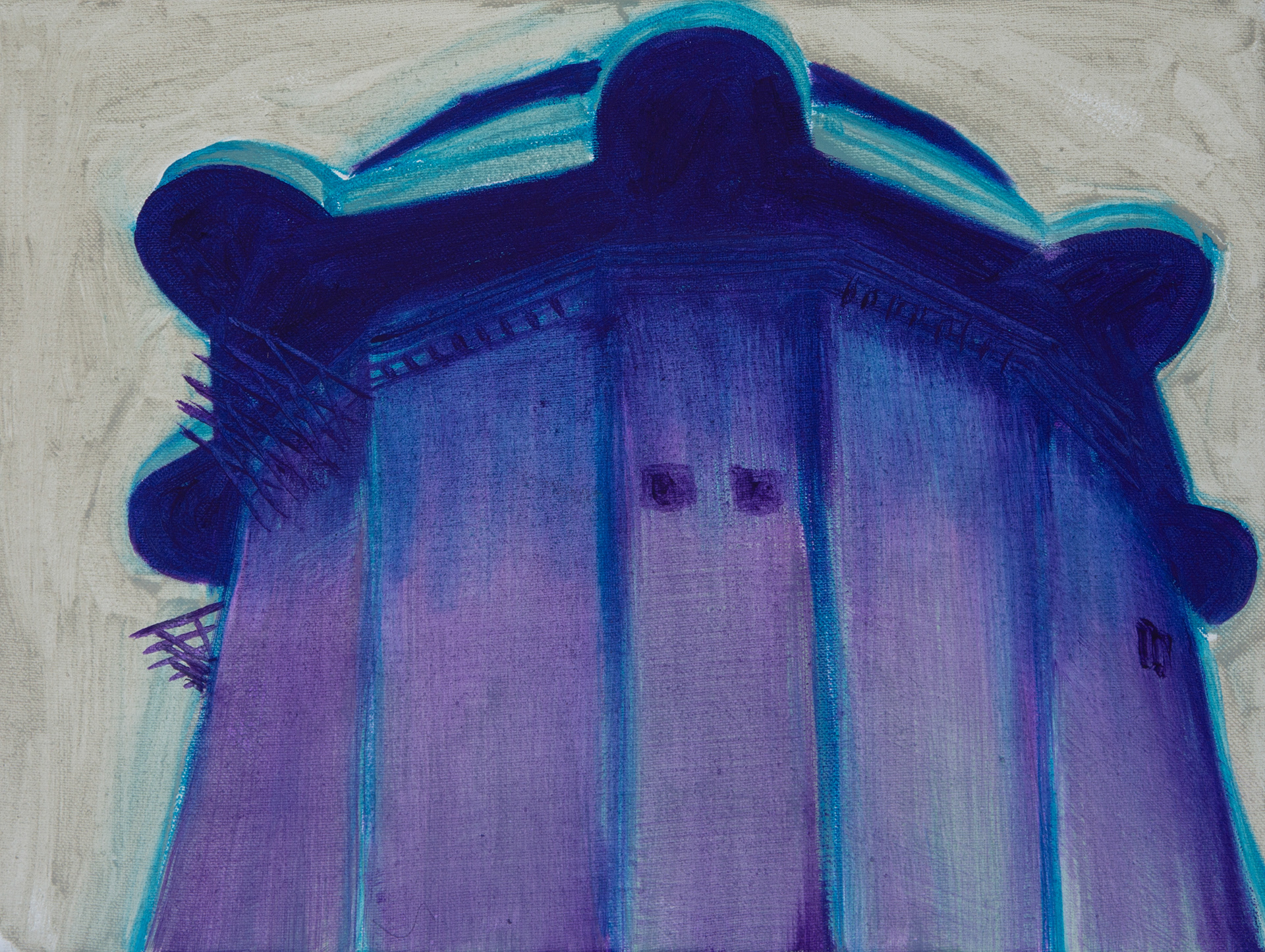 Aussicht mit Bunker, Öl auf Leinwand, 30 x 40 cm