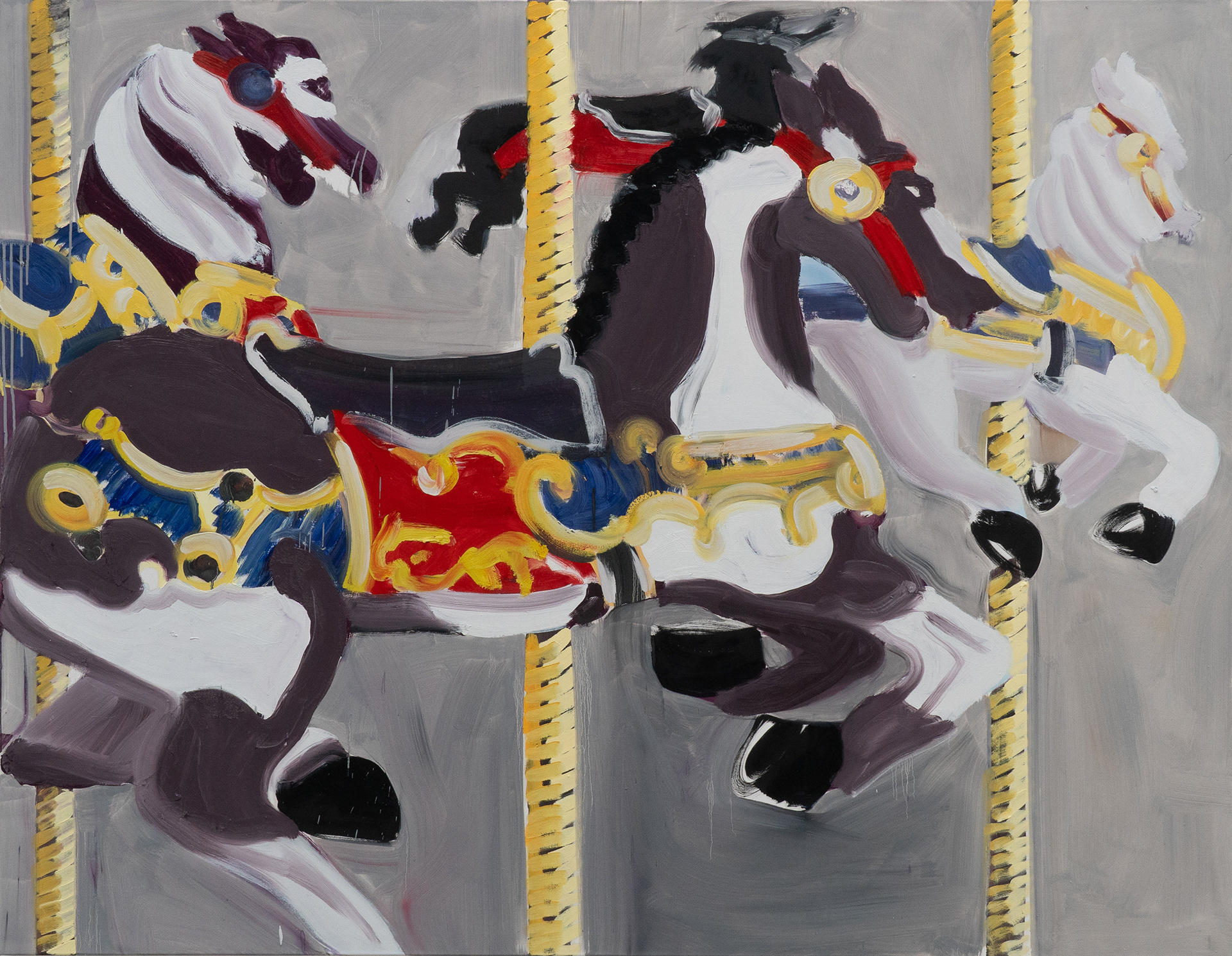 karusselpferd, Öl auf Leinwand, 180 x 200 cm