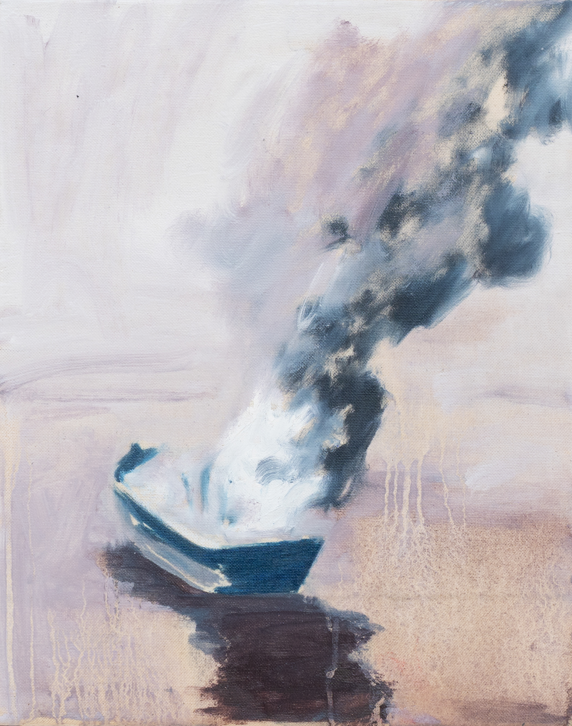 smoke on the water, 2025, 40 x 32, Öl auf Baumwolle