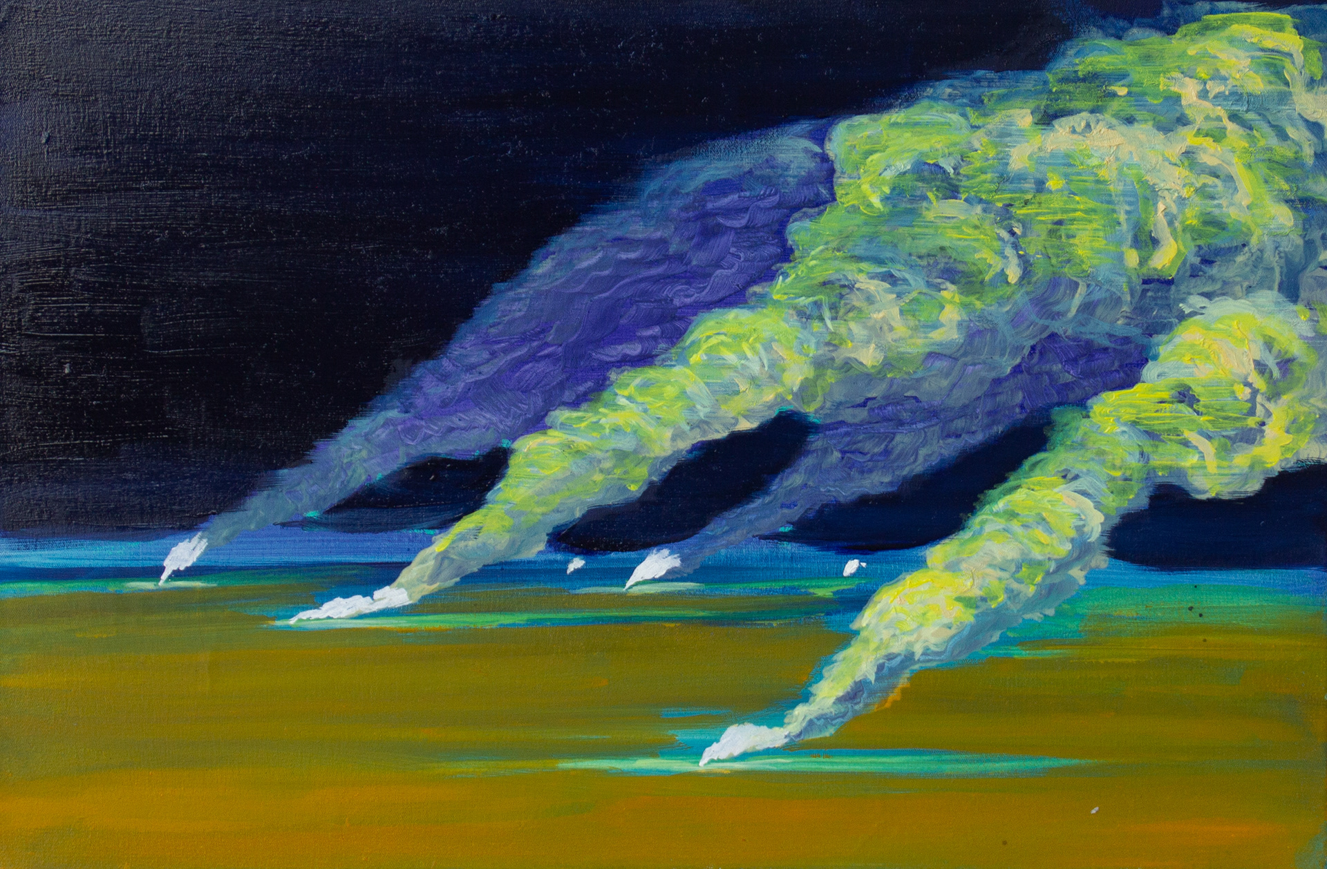 fahnen, Öl auf Leinwand, 40 x 60 cm