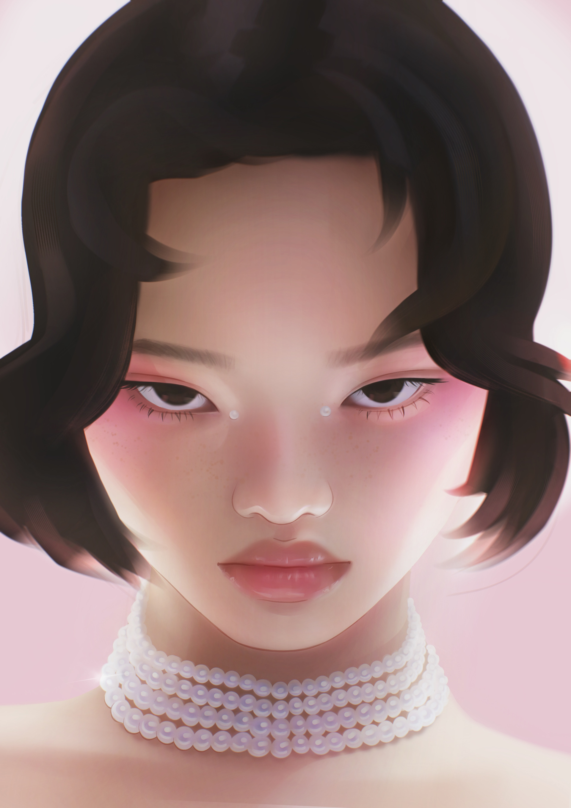 "Pearls" - digital illustration, 2025