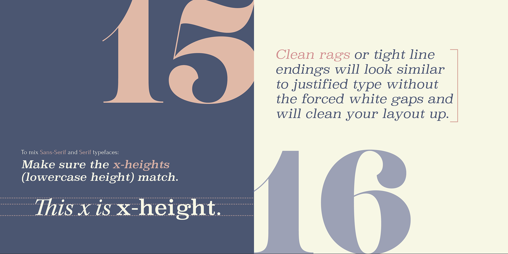 typography rules: x-height & rags