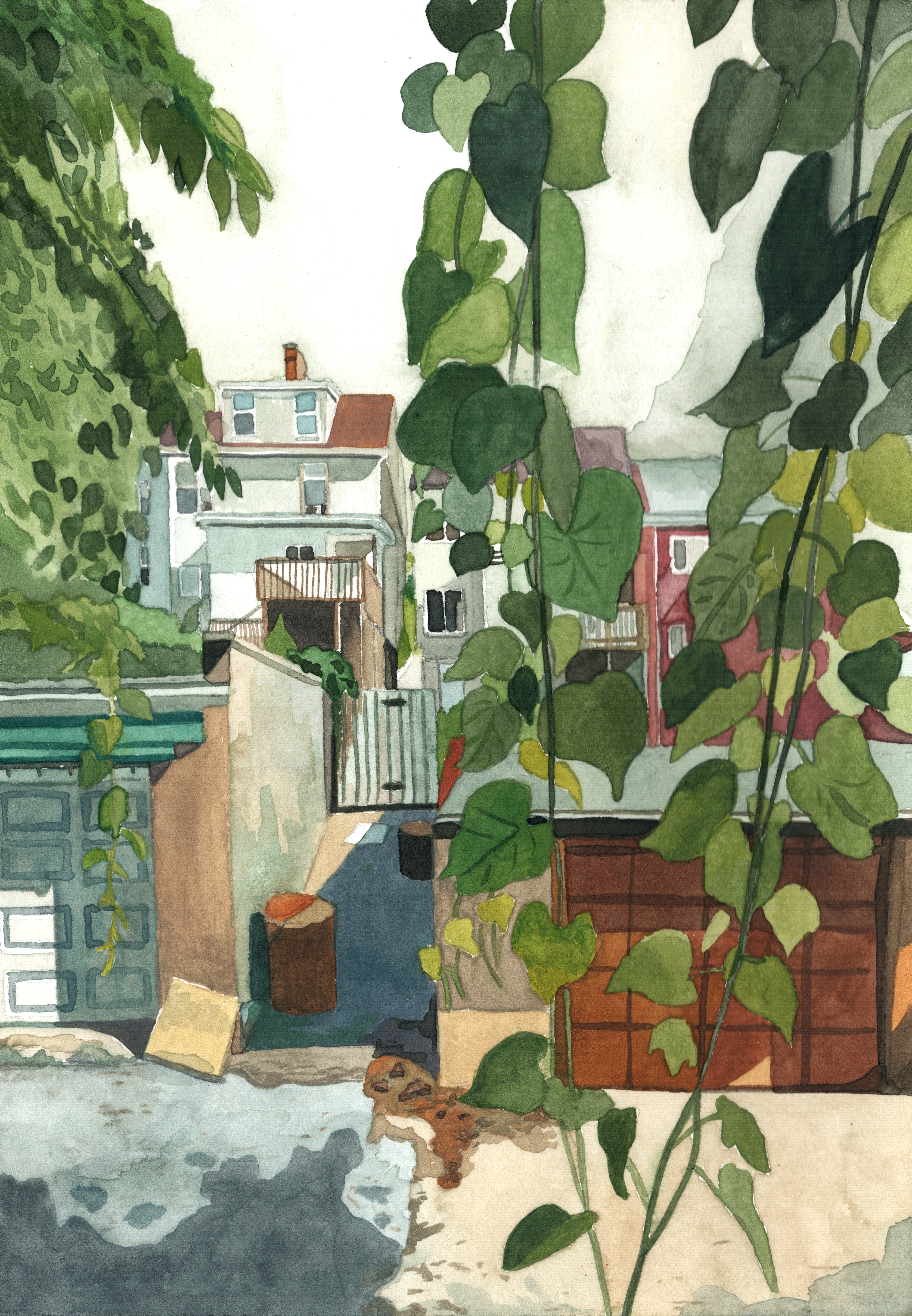 Watercolor on paper, 7 x 10 inches