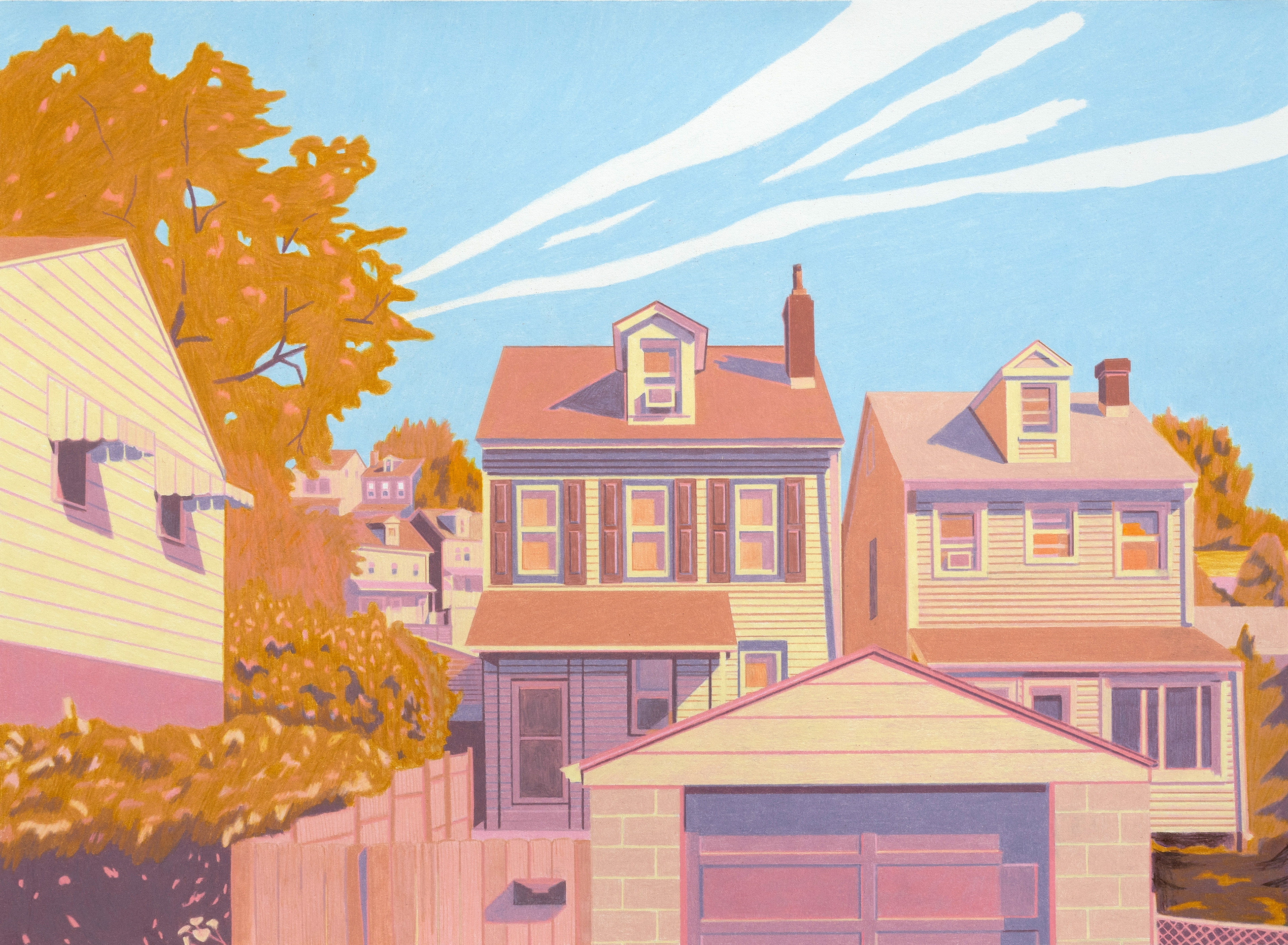 Pittsburgh Alleyway, Colored pencil on paper, 18 x 24 inches, 2023