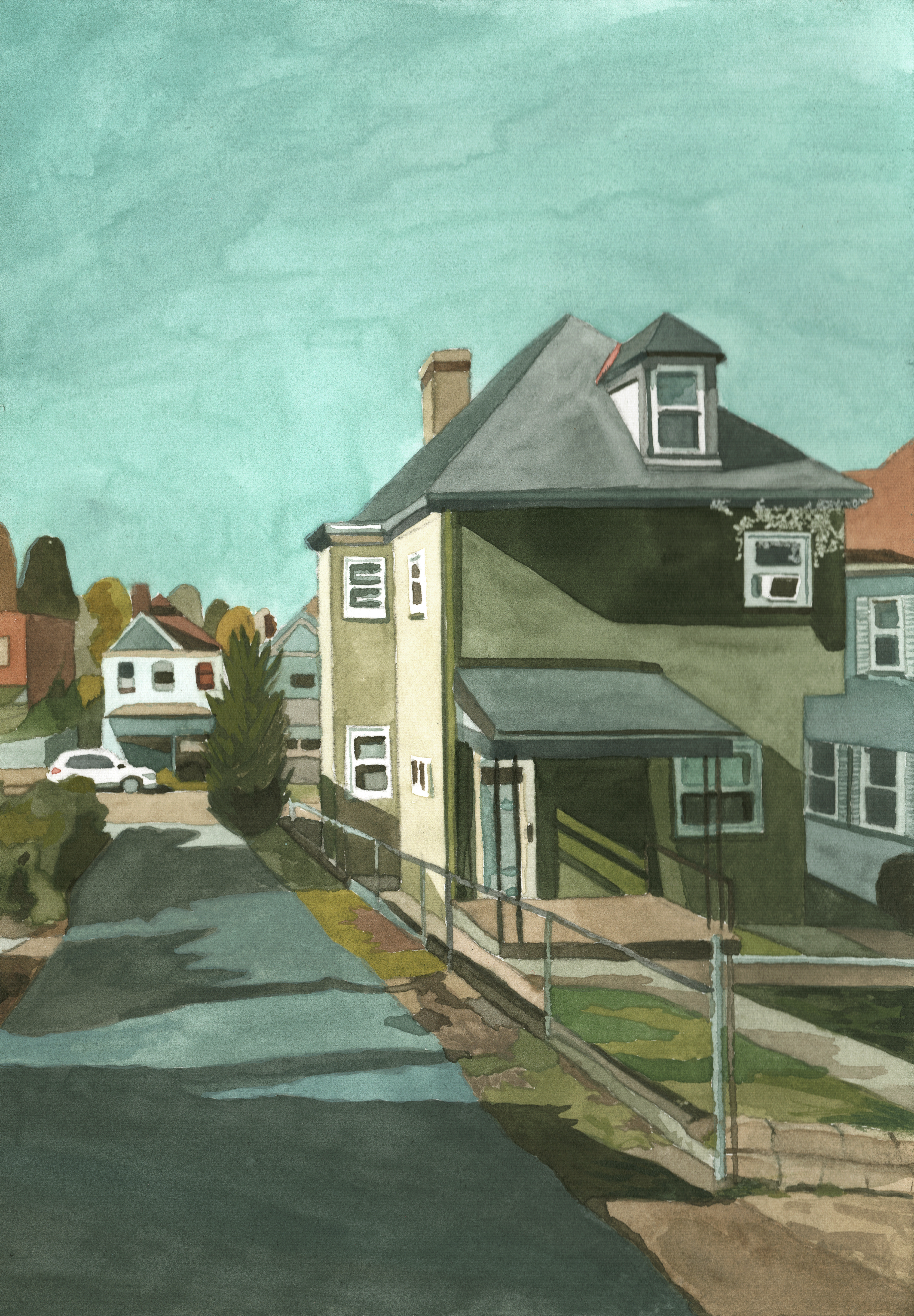 Watercolor on paper, 7 x 10 inches