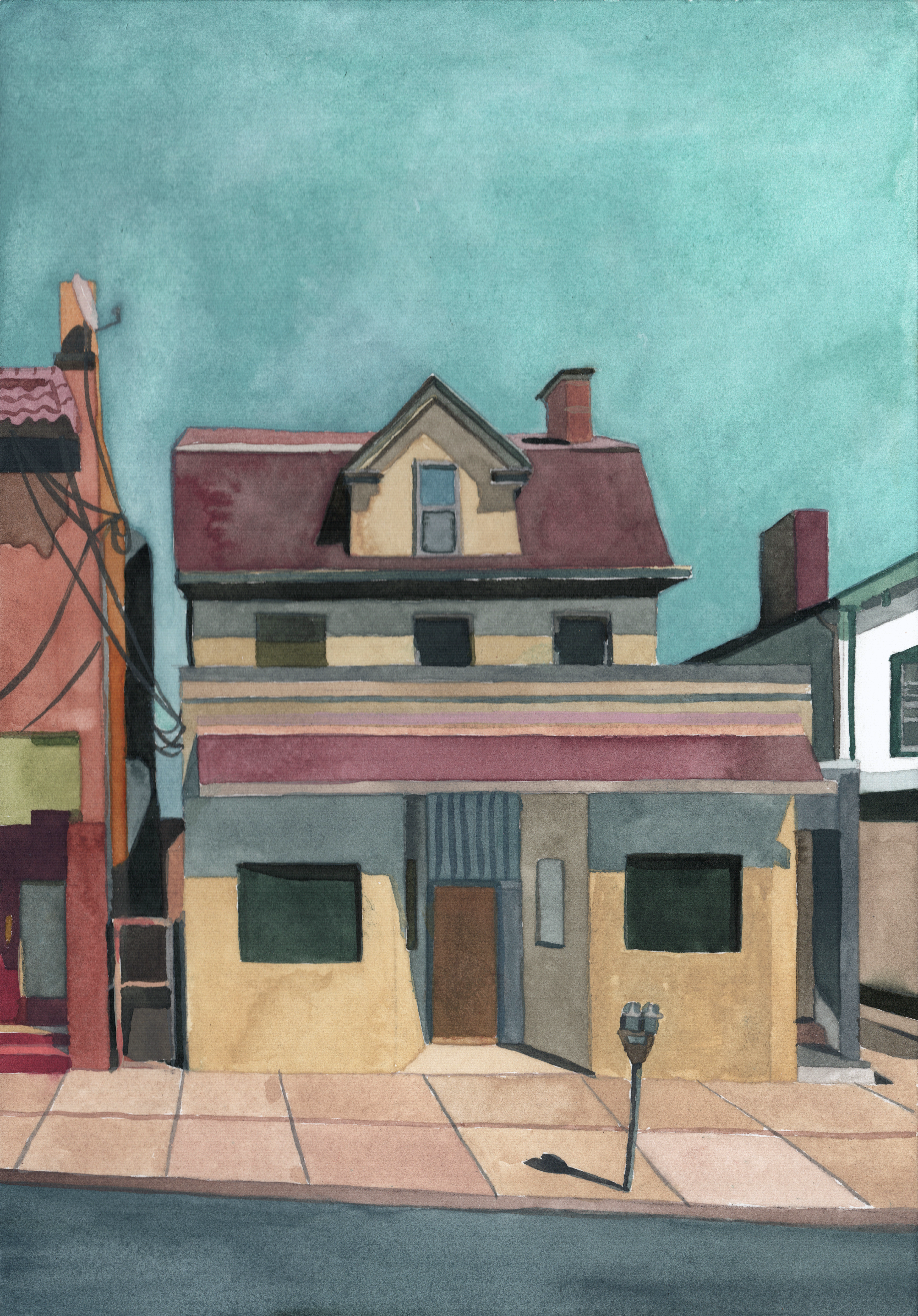 Watercolor on paper, 7 x 10 inches