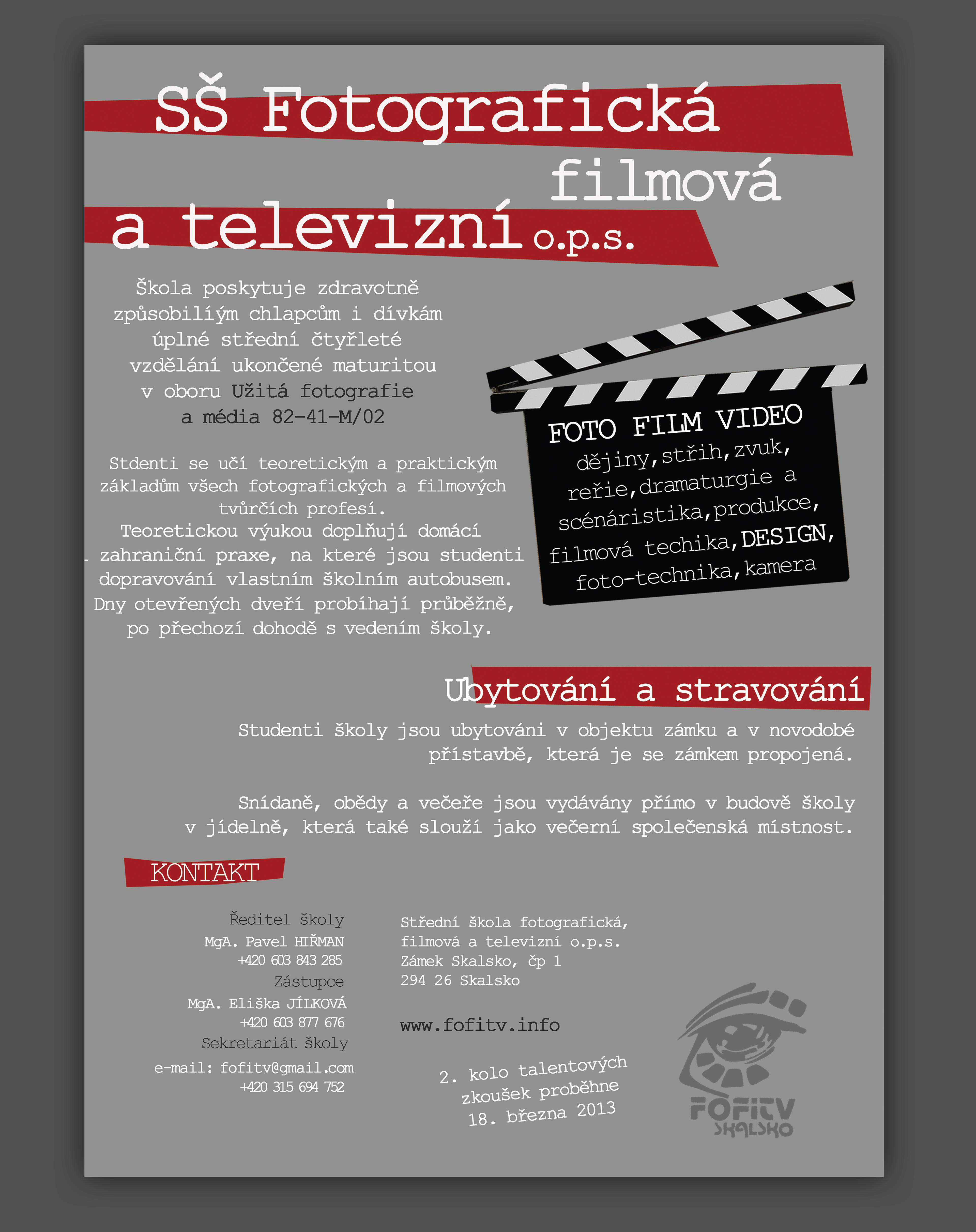 Leták pro SŠ FOFITV