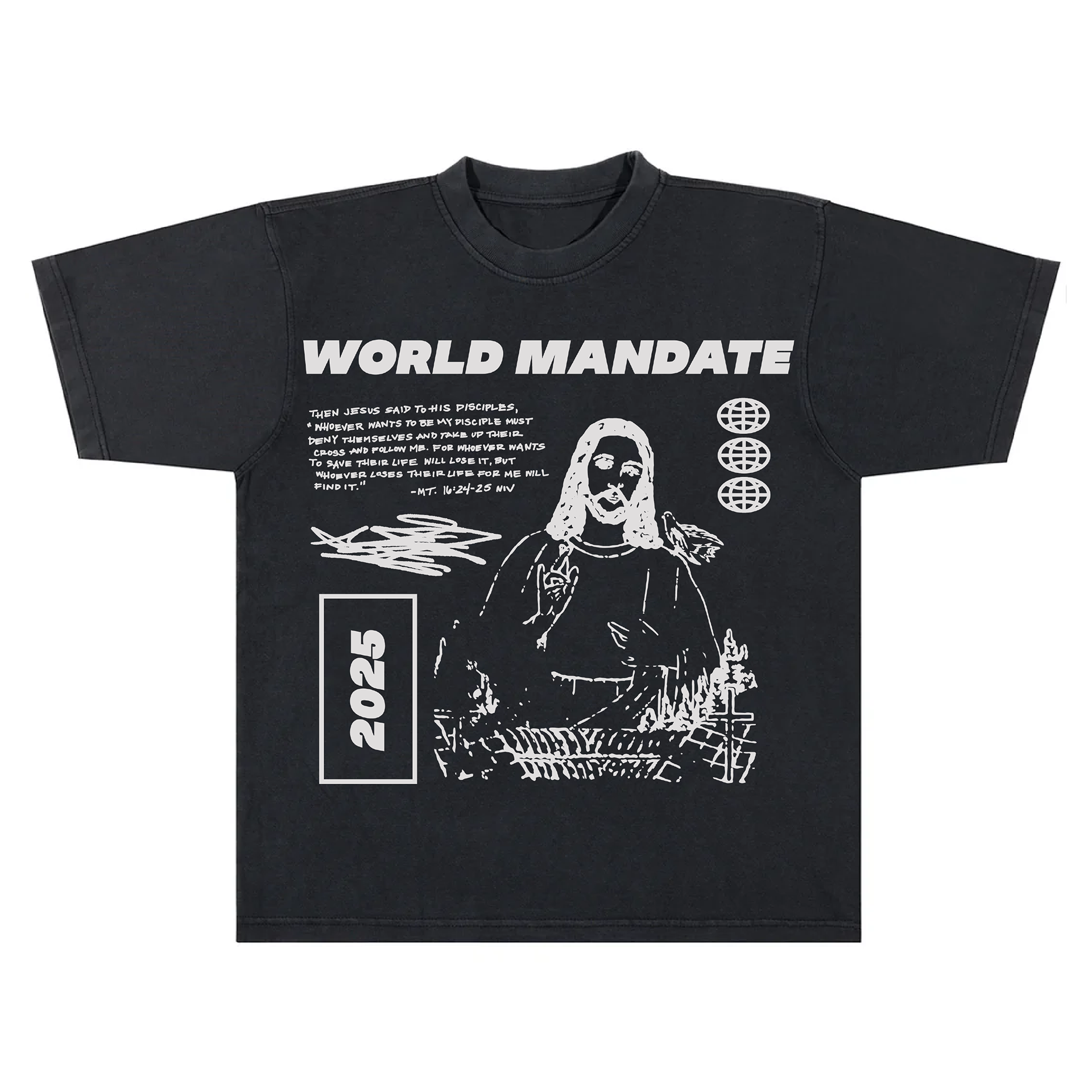 Official Merch Design for World Mandate Midwest 2025.