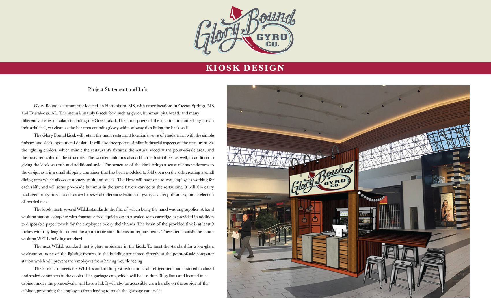 F&B Kiosk Design - Completed with Sketchup