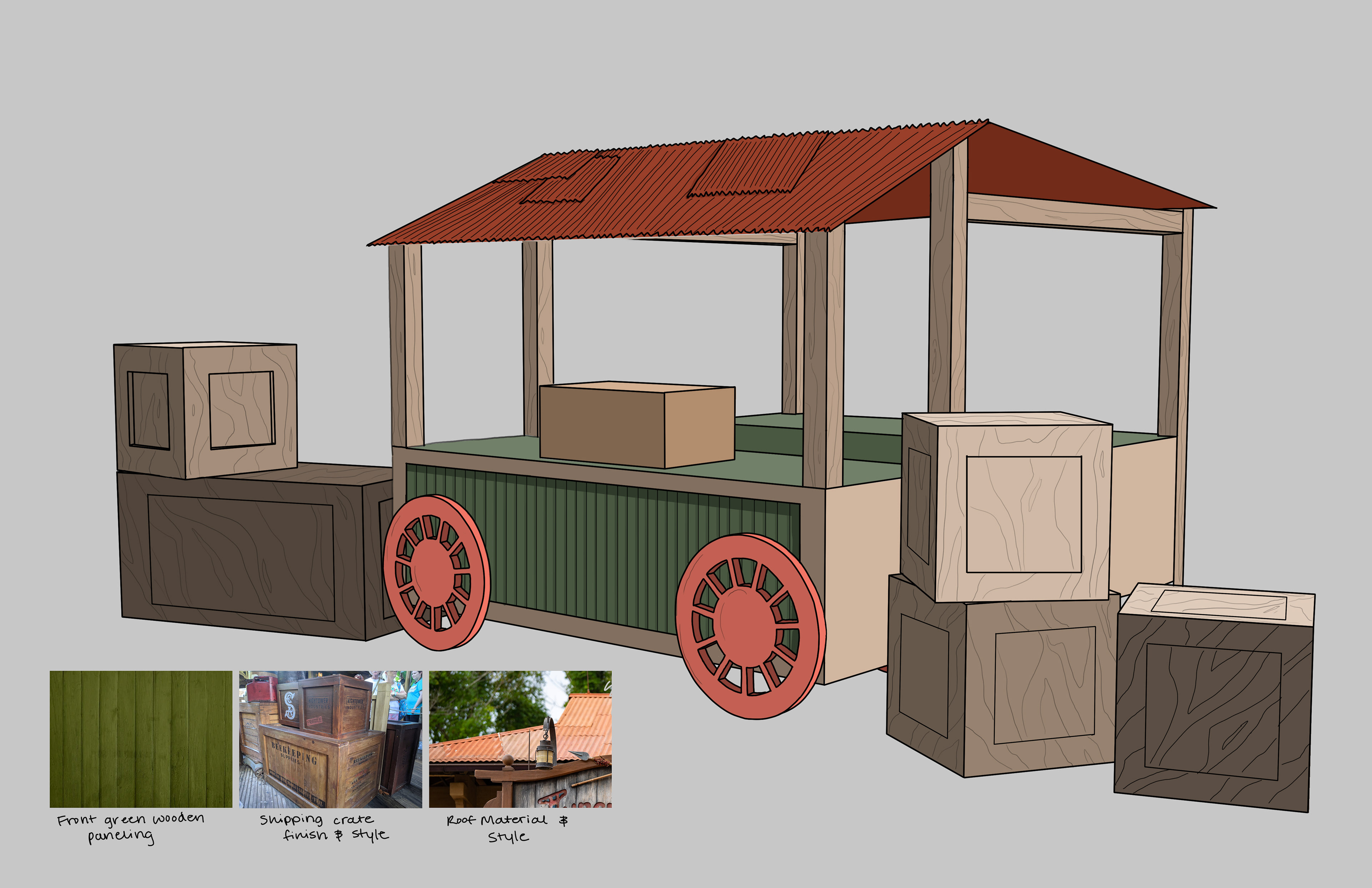 Kiosk Design - Colored Model with Finish Selections