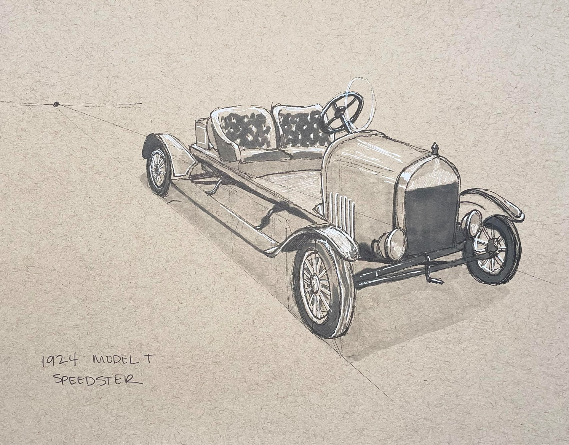 Sketching Course - Car Sketch, Completed with Pen and Copic Marker