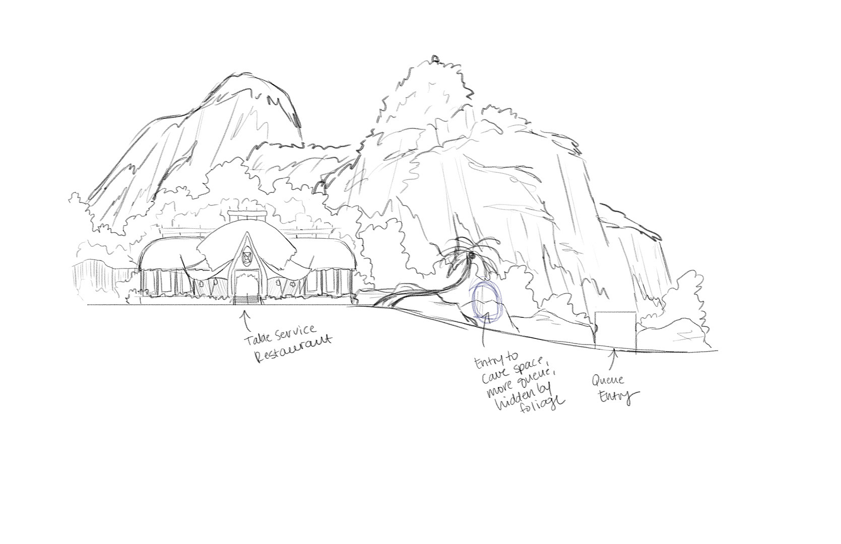 Moana Restaurant Ideation Sketch