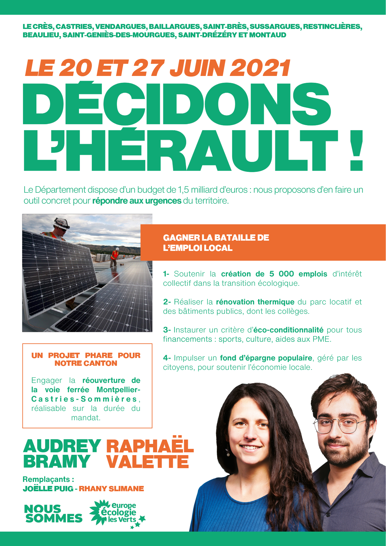Tract pour l'élection départementale 2021