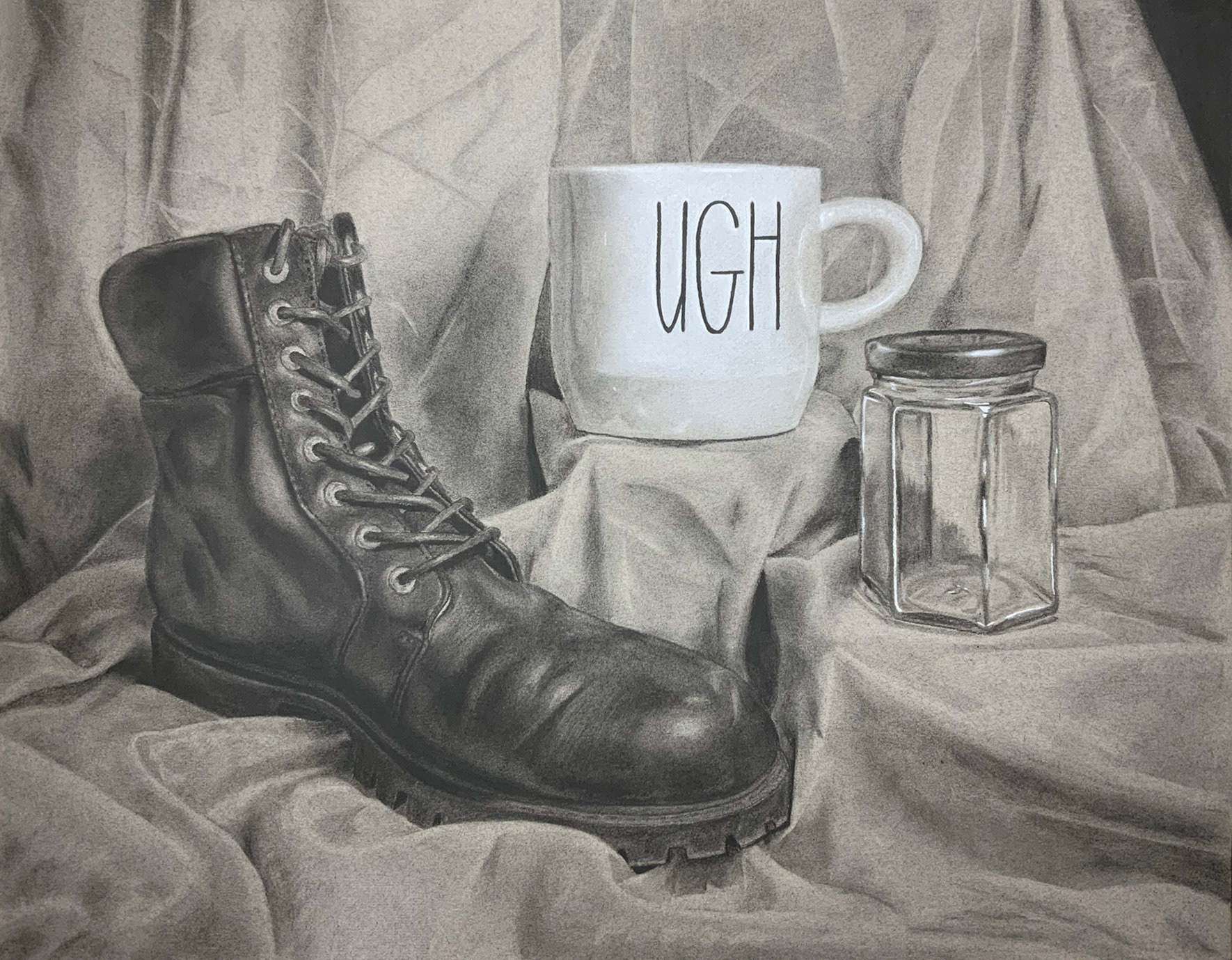 Still Life Charcoal Drawing