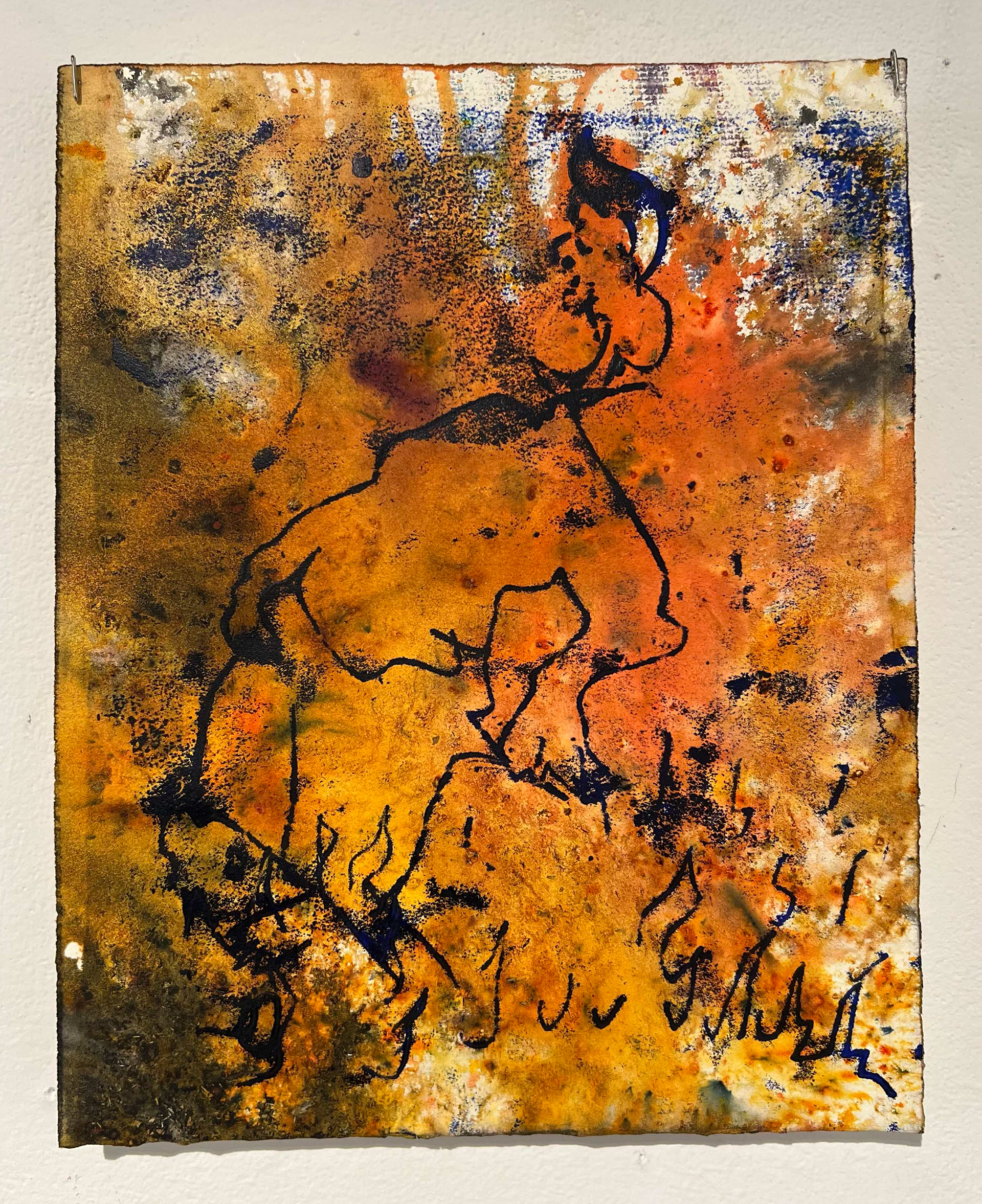 𝘙𝘦𝘥𝘦𝘦𝘮𝘦𝘥 𝘧𝘳𝘰𝘮 𝘍𝘪𝘳𝘦 𝘣𝘺 𝘍𝘪𝘳𝘦 III, 2025, monotype, dried petals, dyes on paper