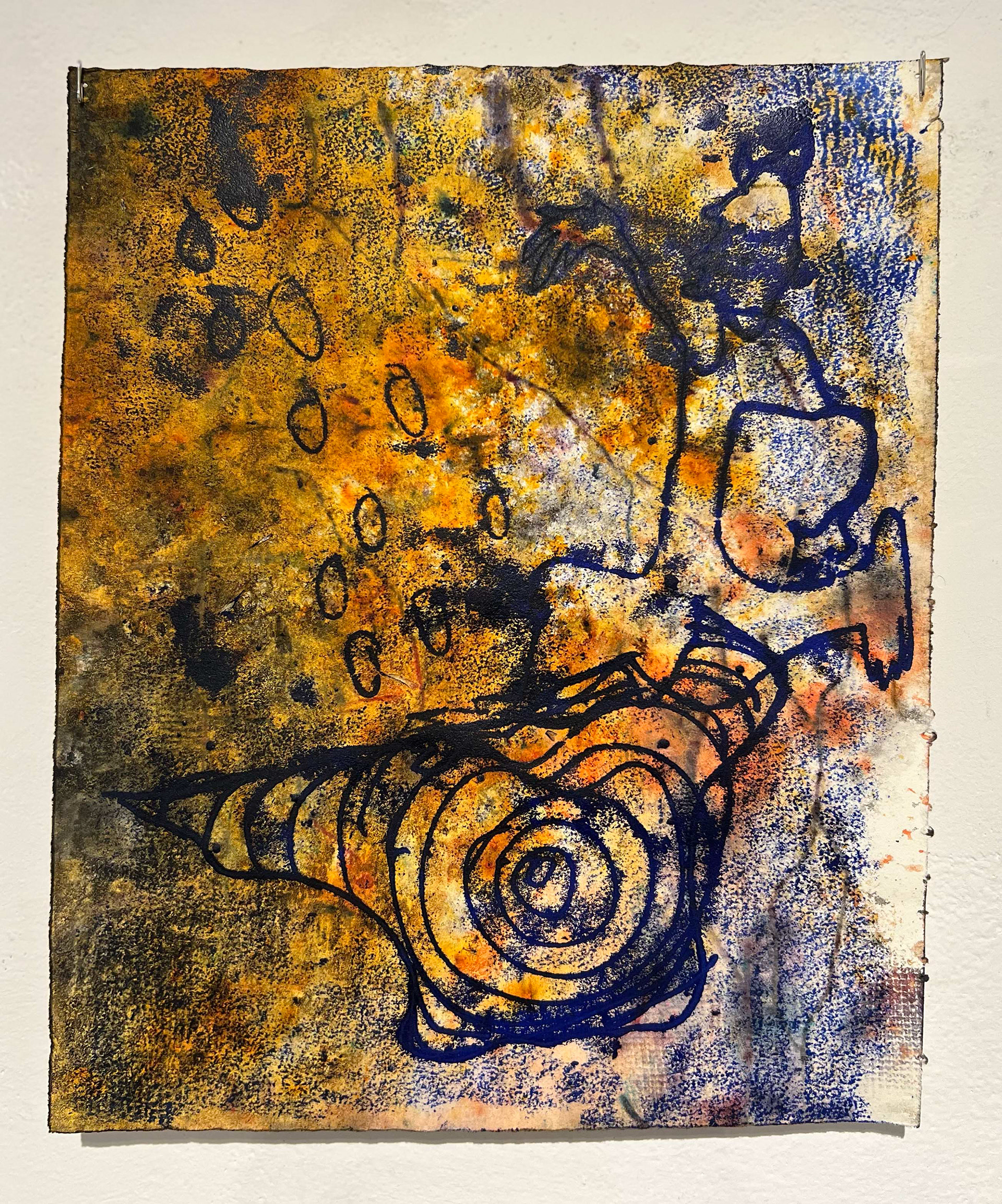 𝘙𝘦𝘥𝘦𝘦𝘮𝘦𝘥 𝘧𝘳𝘰𝘮 𝘍𝘪𝘳𝘦 𝘣𝘺 𝘍𝘪𝘳𝘦 II, 2025, monotype, dried petals, dyes on paper