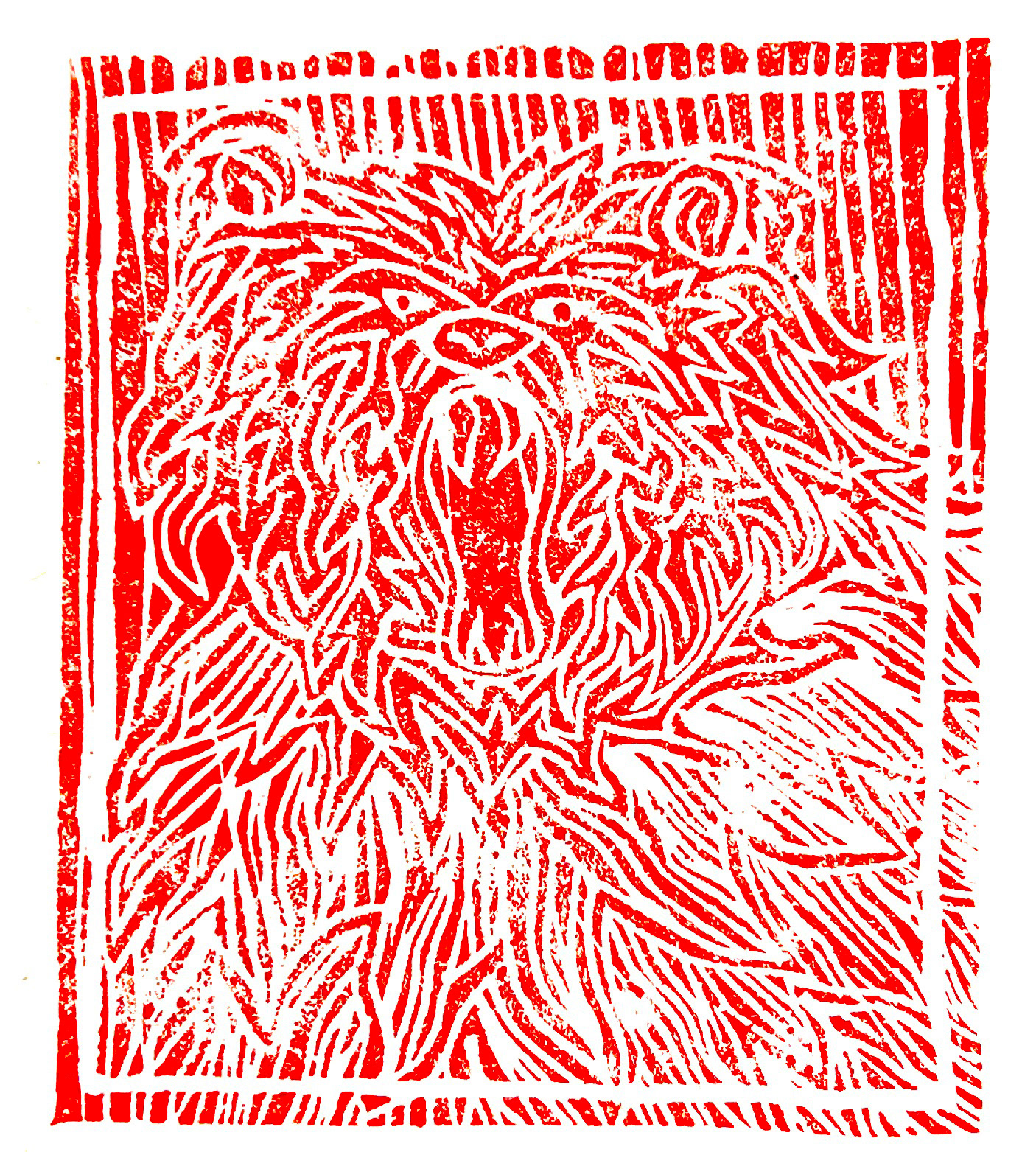 Lino-Cut of a Bear