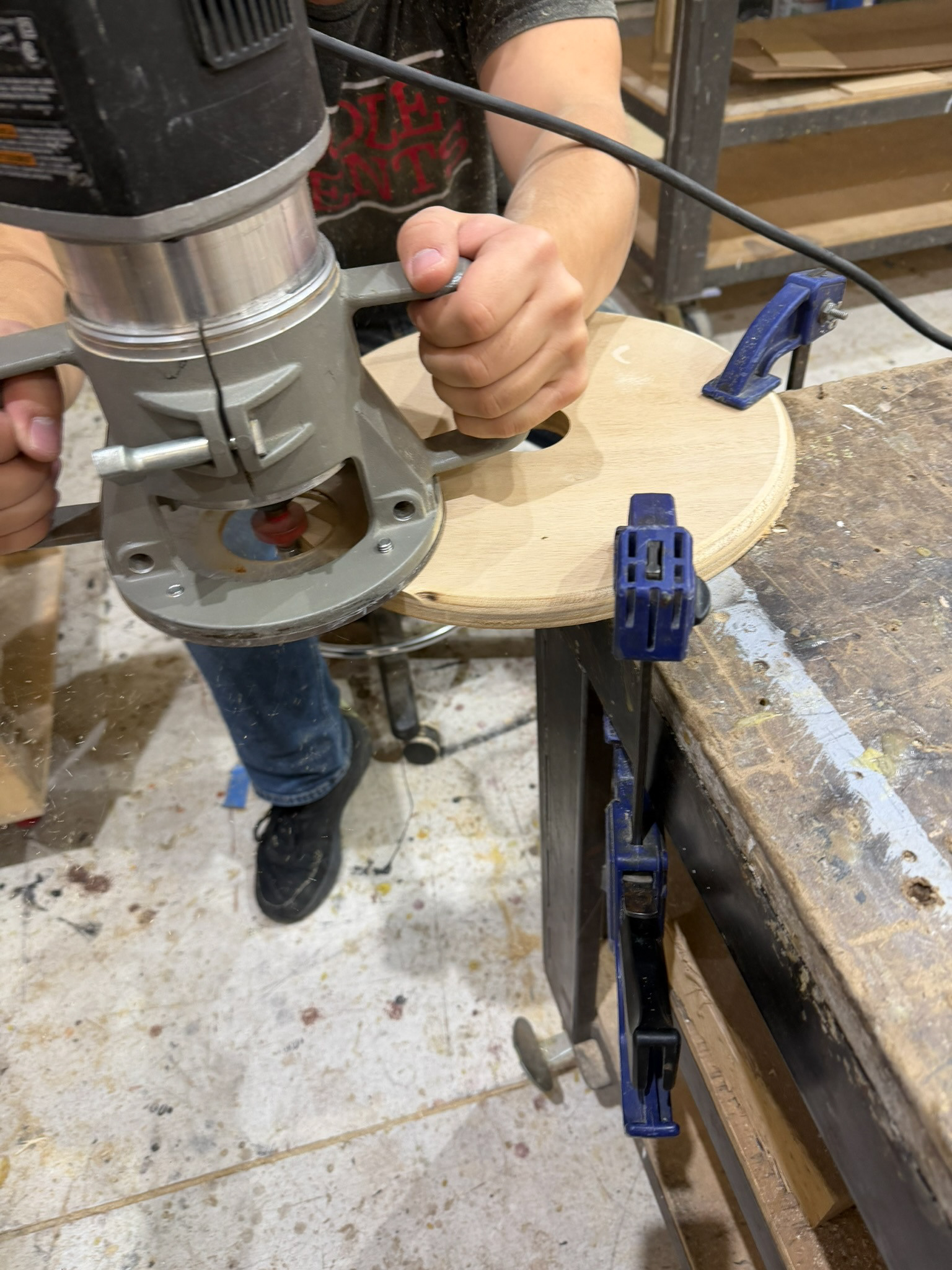 Routing the Stool Caps
