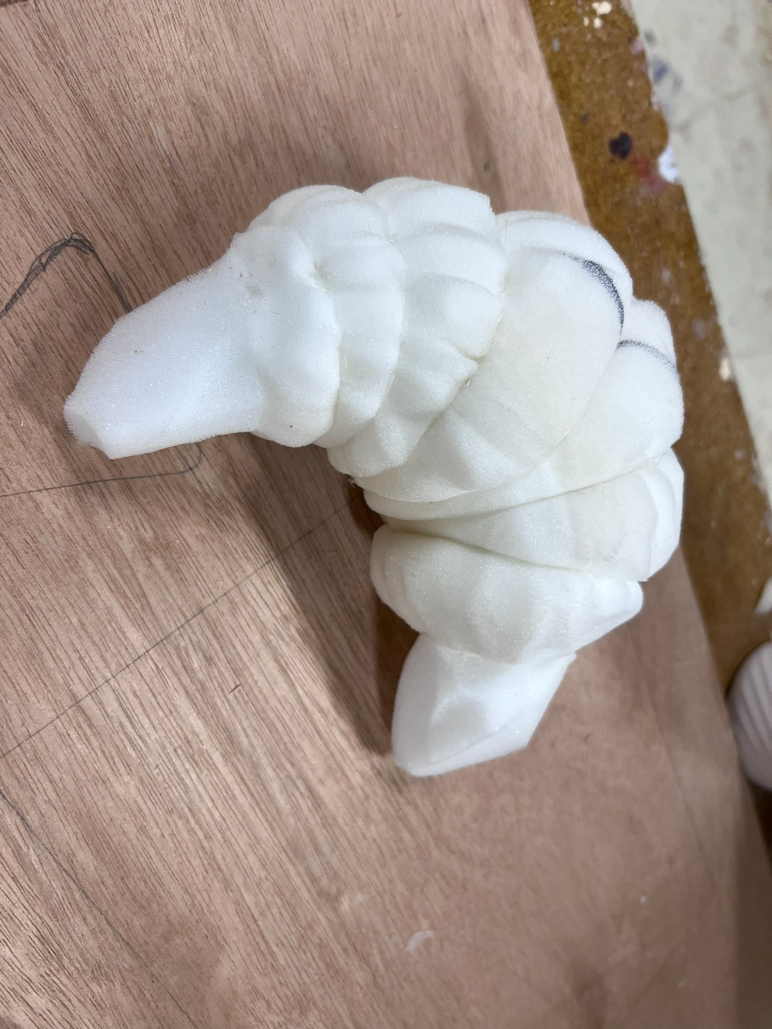 Carved Foam for Croissant Base