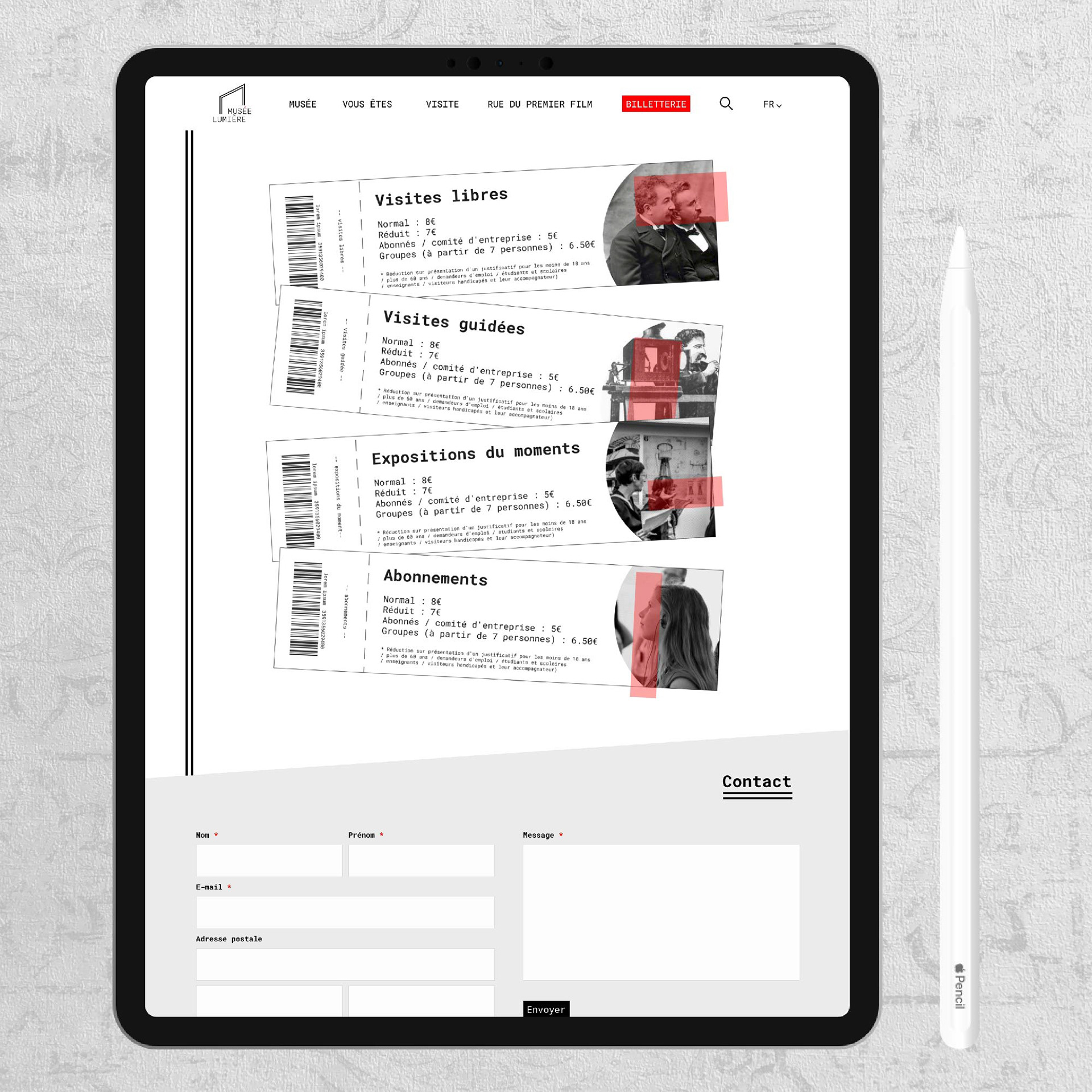Web Design format Ipad - Musée Lumière