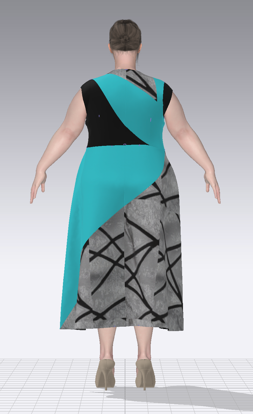 Look 1 digital simulation back view