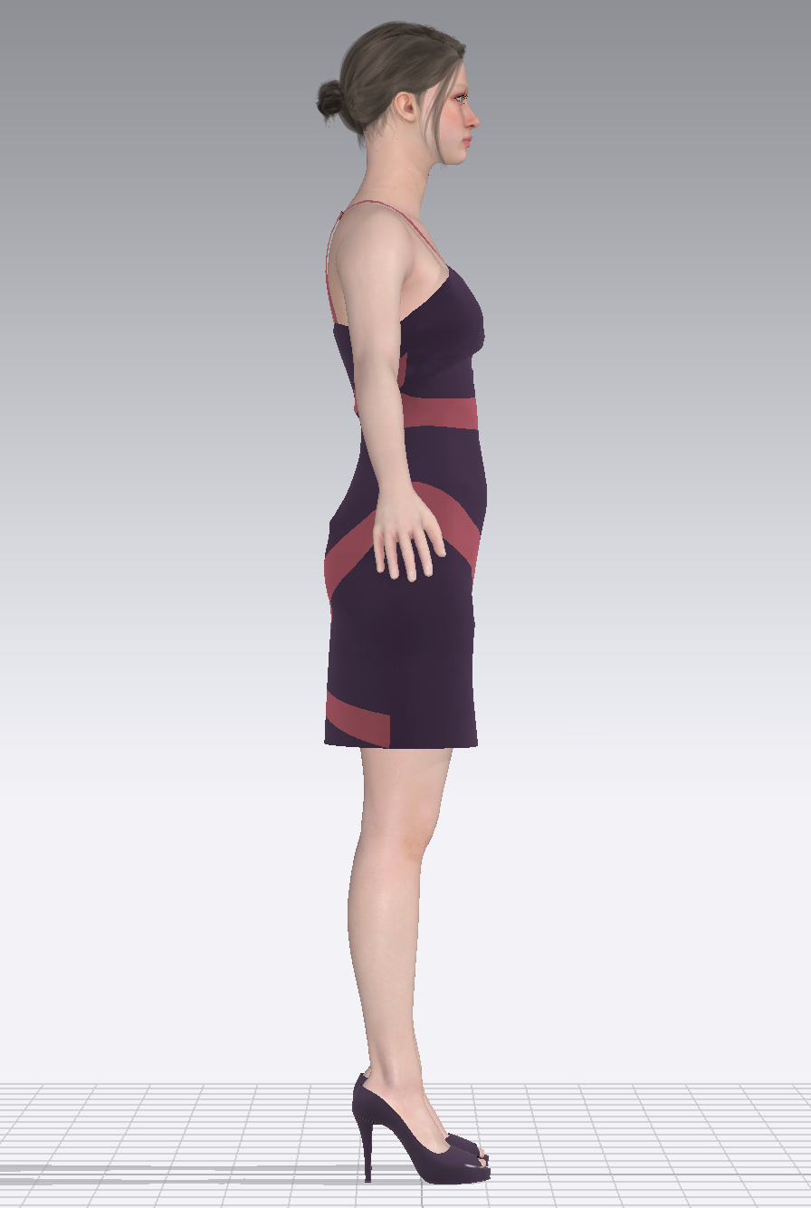 Wrapping Dress digital simulation side view